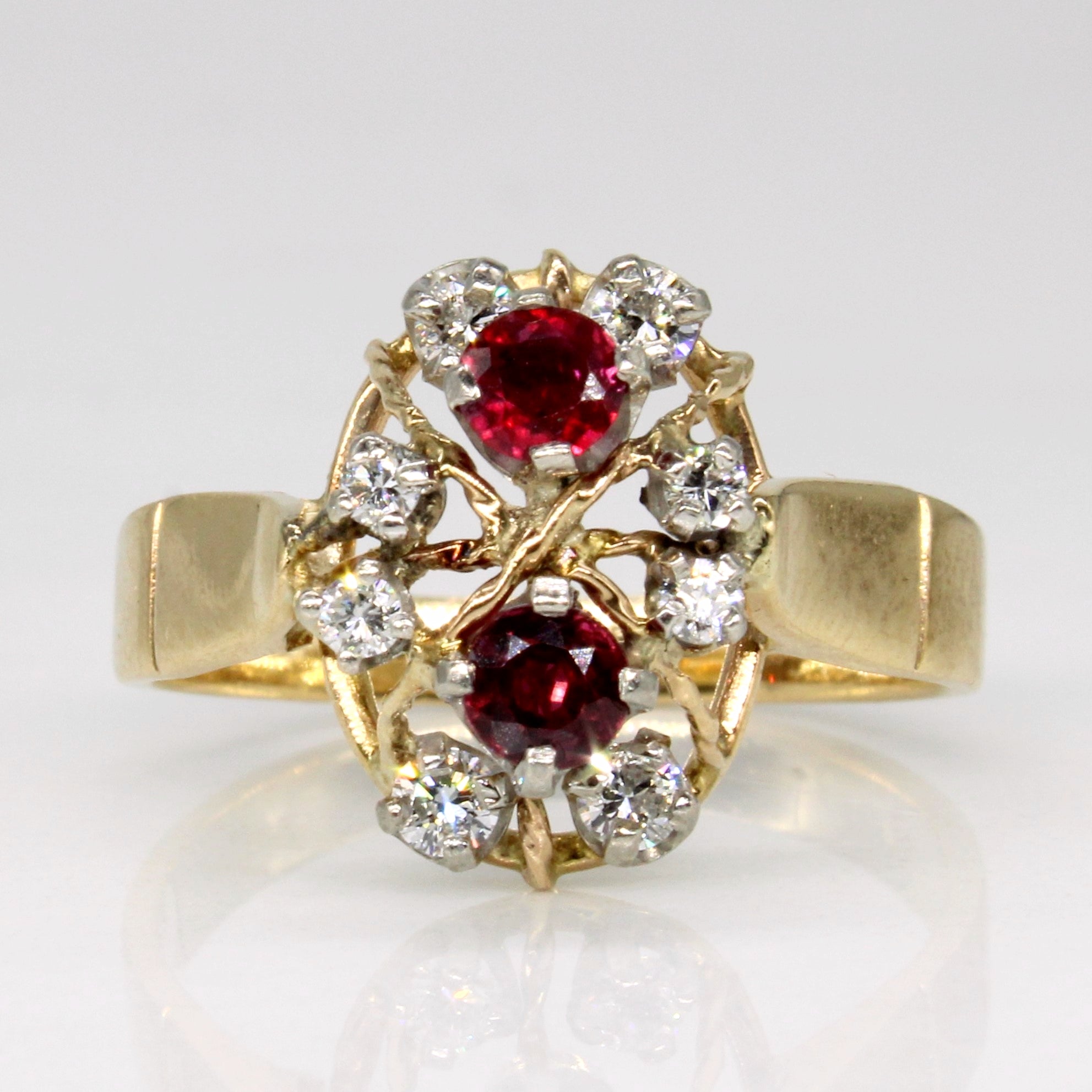 Ruby Diamond Cocktail Ring SZ