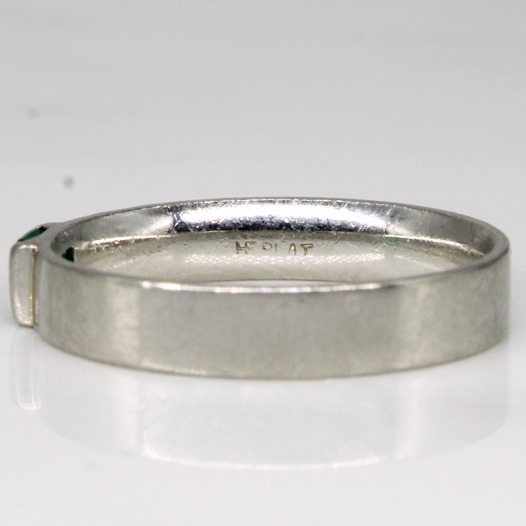 Platinum and Emerald Band | 0.13ct | SZ 5.5