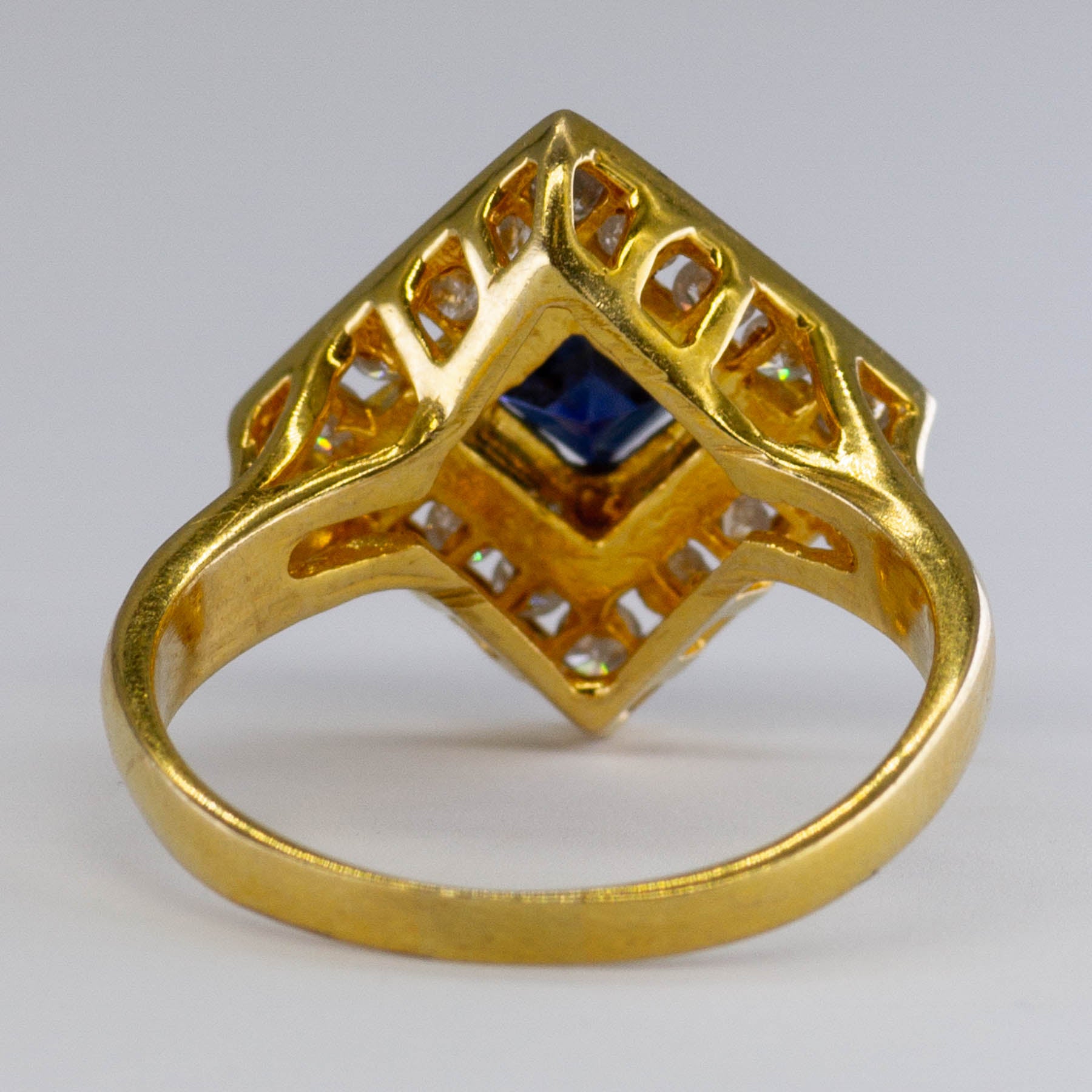 Blue Sapphire & Diamond Cocktail Ring | 0.16ctw, 0.45ct | SZ 7.25 |