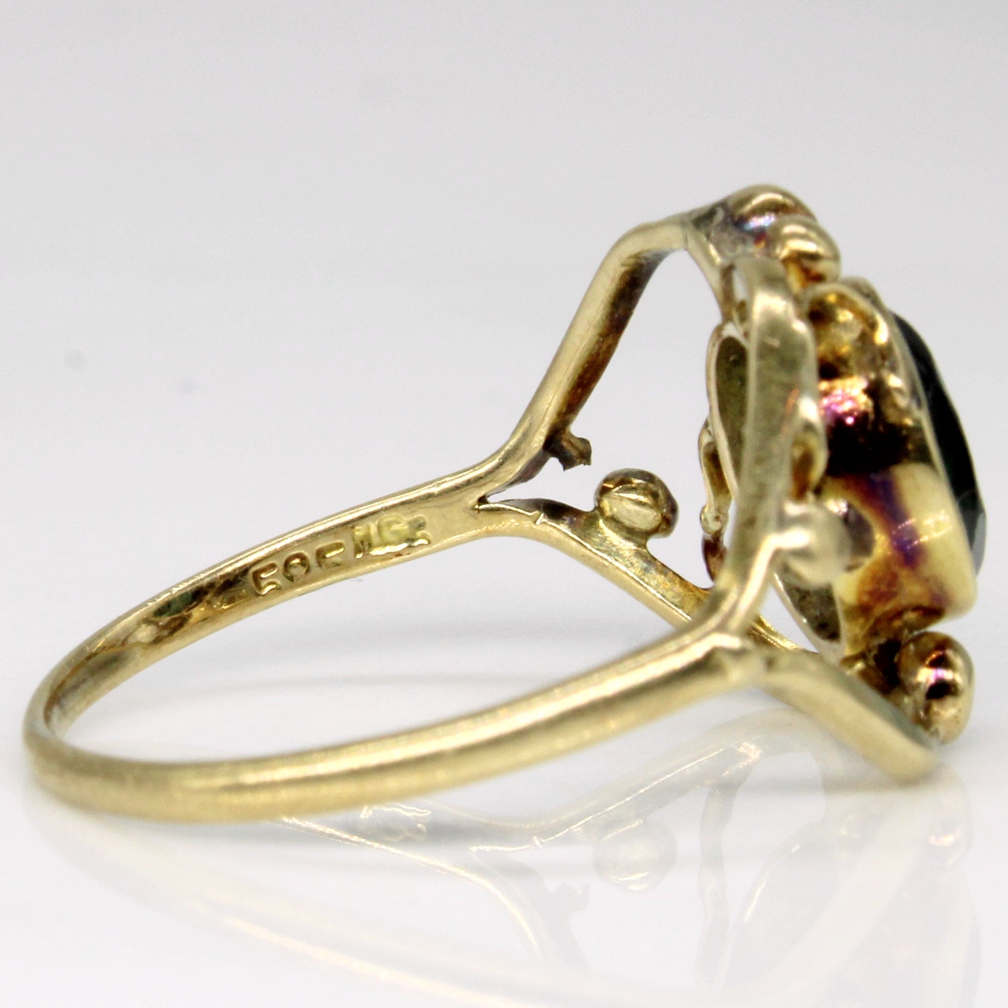 Bague cocktail vintage en spinelle synthétique | 1,00 ct | Taille 7,5 |