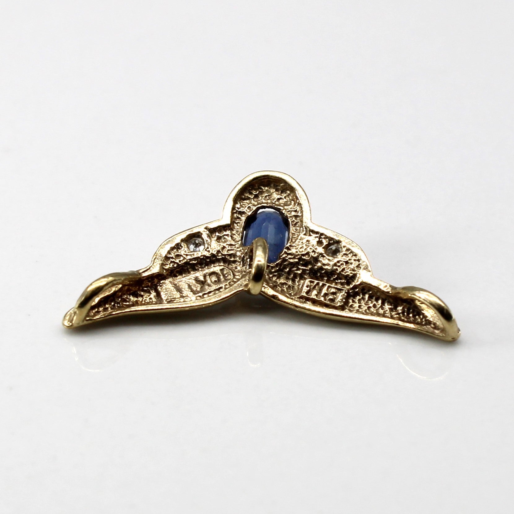 Sapphire & Diamond Gold Fin Pendant | 0.24ct | 0.02ctw |