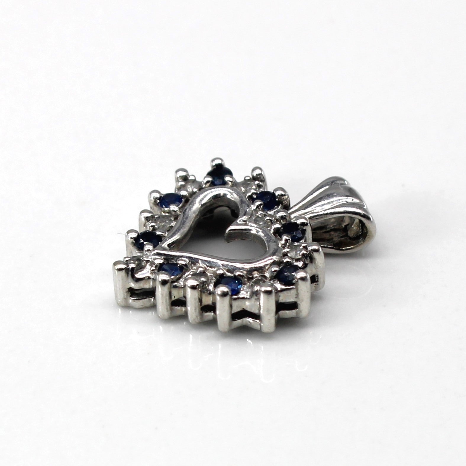Sapphire & Diamond Heart Pendant | 0.16ctw | 0.04ctw |