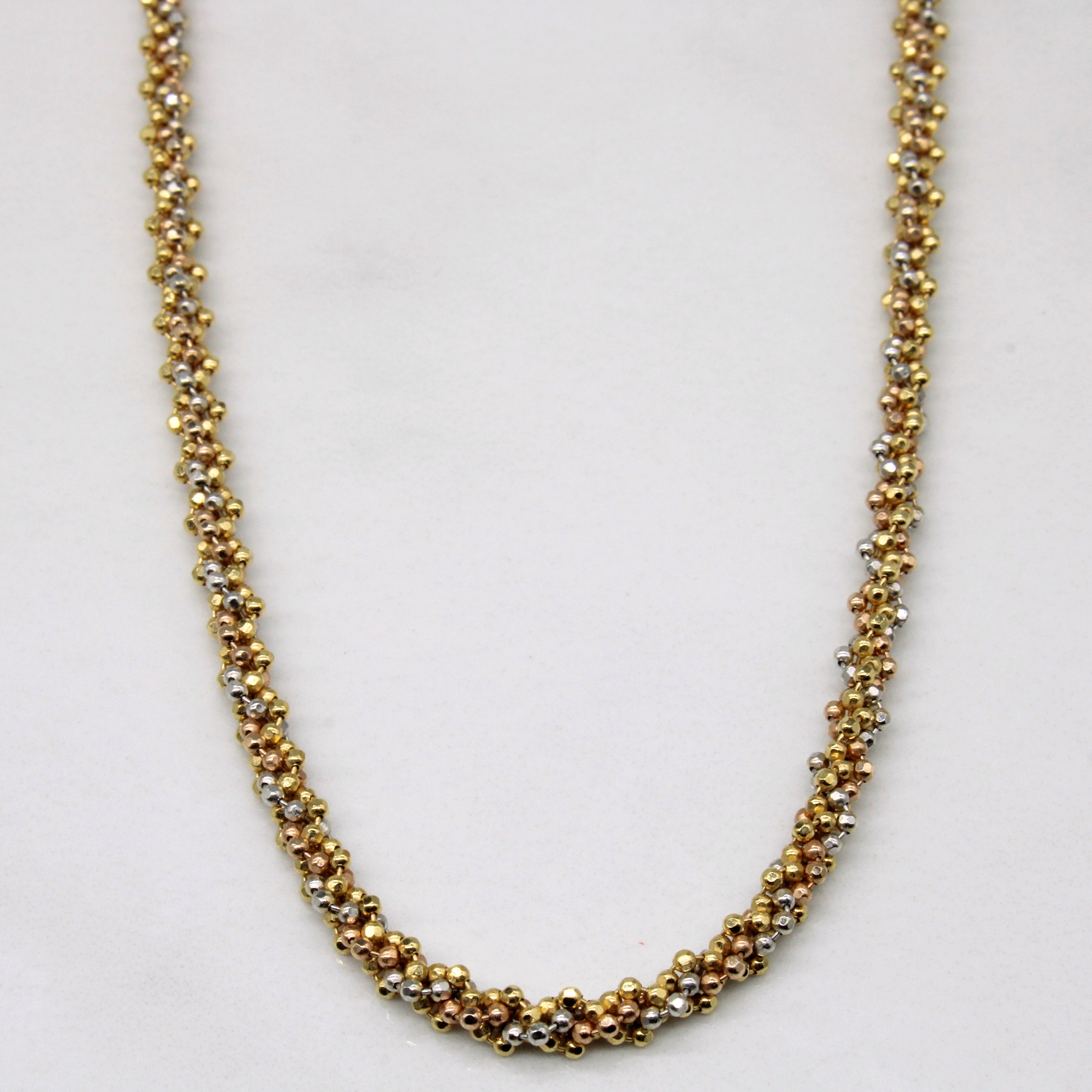18k Tri Tone Gold Bead Chain | 20" |