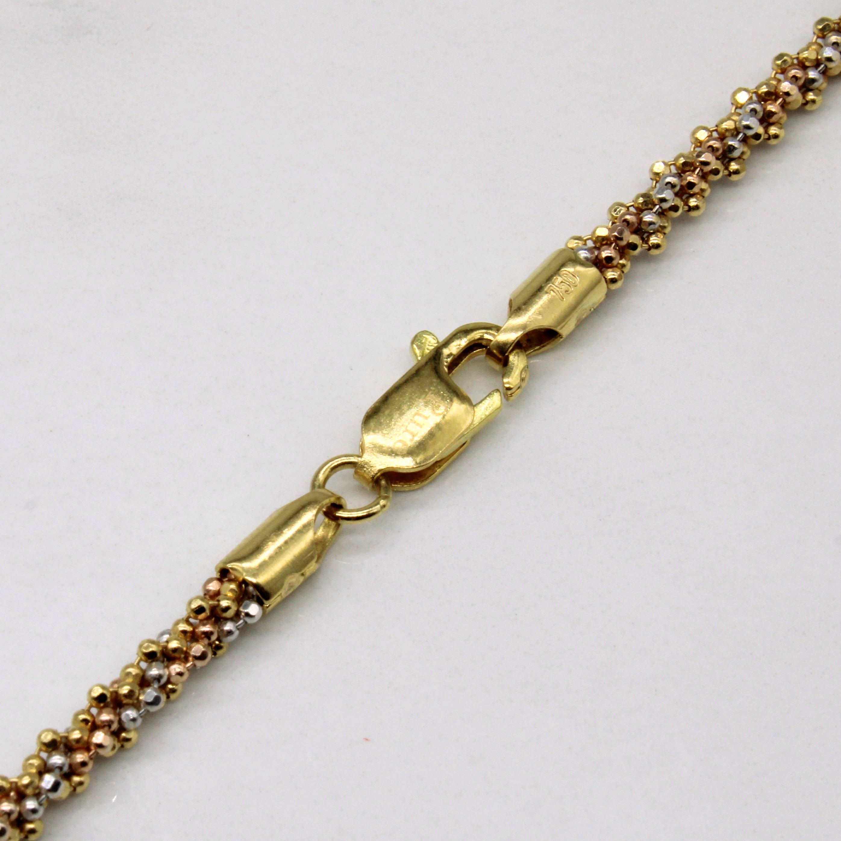 18k Tri Tone Gold Bead Chain | 20" |