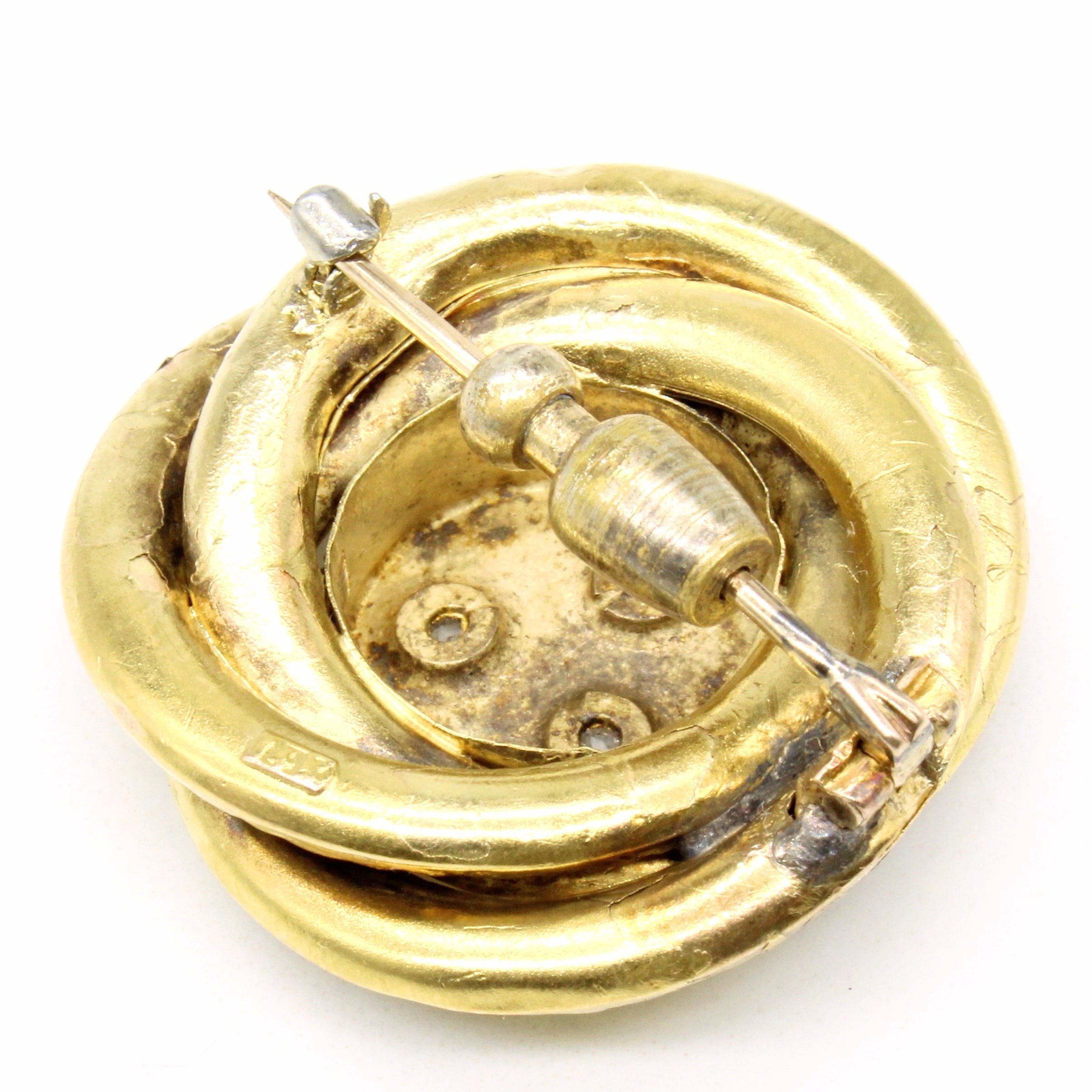 14k Yellow Gold Diamond Brooch | 0.02ctw |