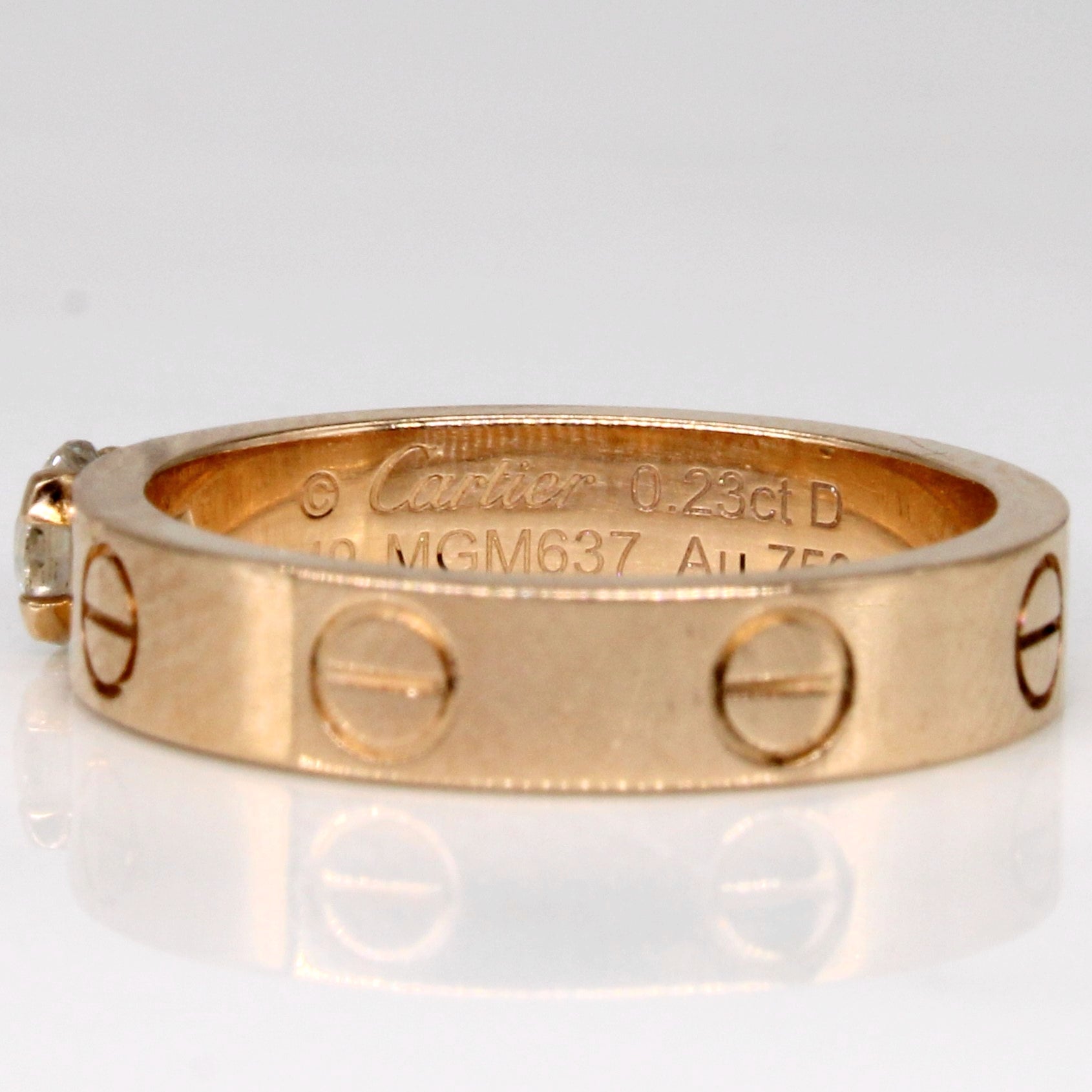 'Cartier' Solitaire Diamond Love Ring | 0.23 ctw | SZ 5 |