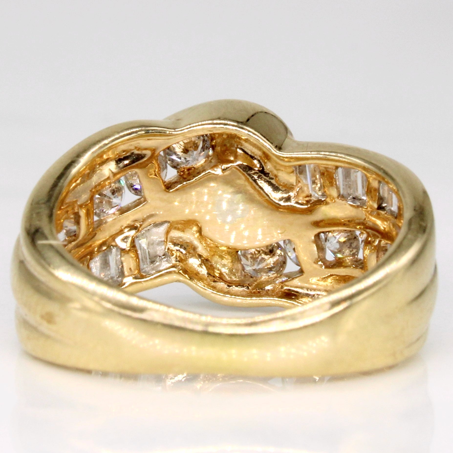 14k Diamond Bypass Design Ring with Accents | 0.3ct, 0.4ctw 0.5ctw | SZ 5.25