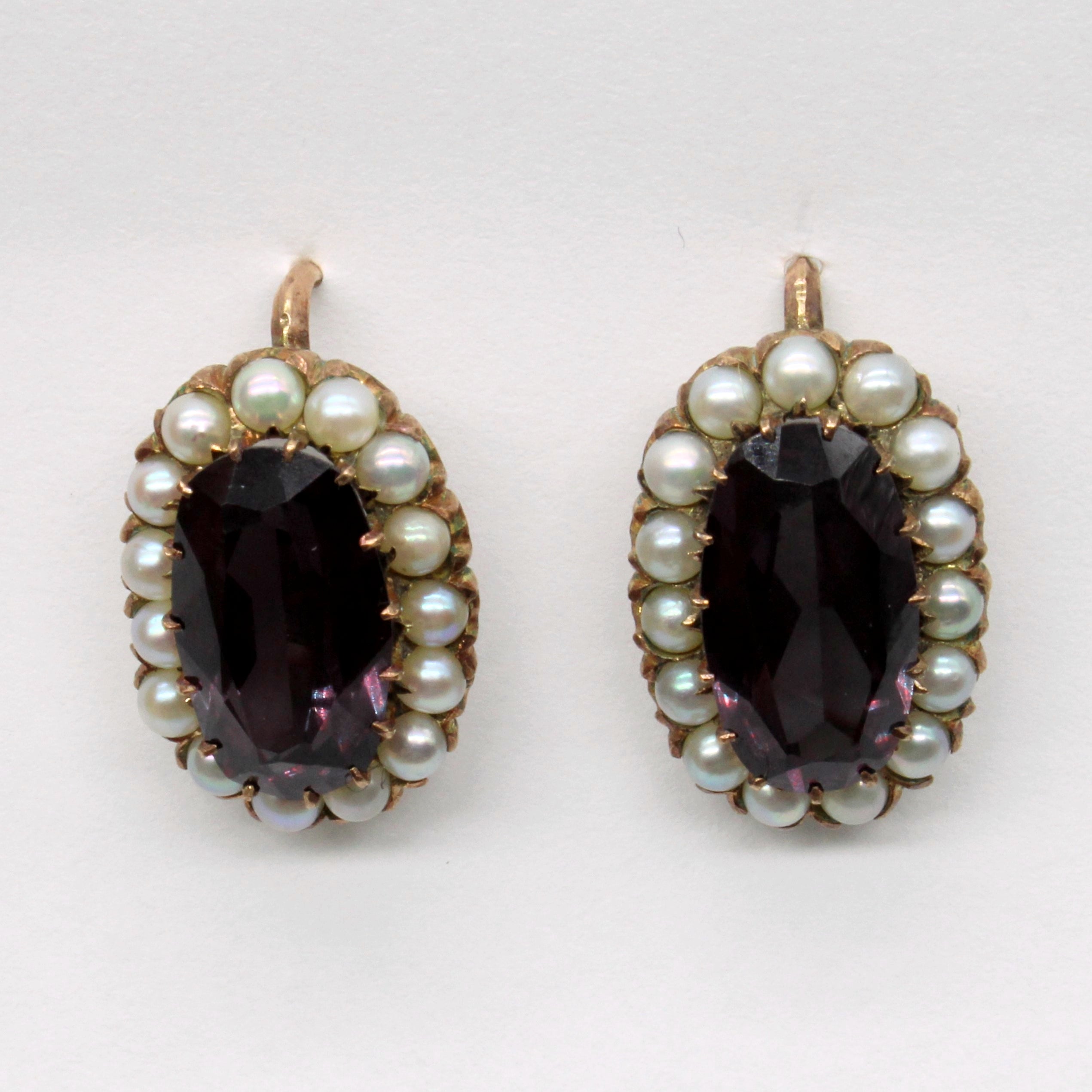 Vintage Synthetic Colour Change Sapphire & Natural Pearl Drop Earrings | 6.20ctw |