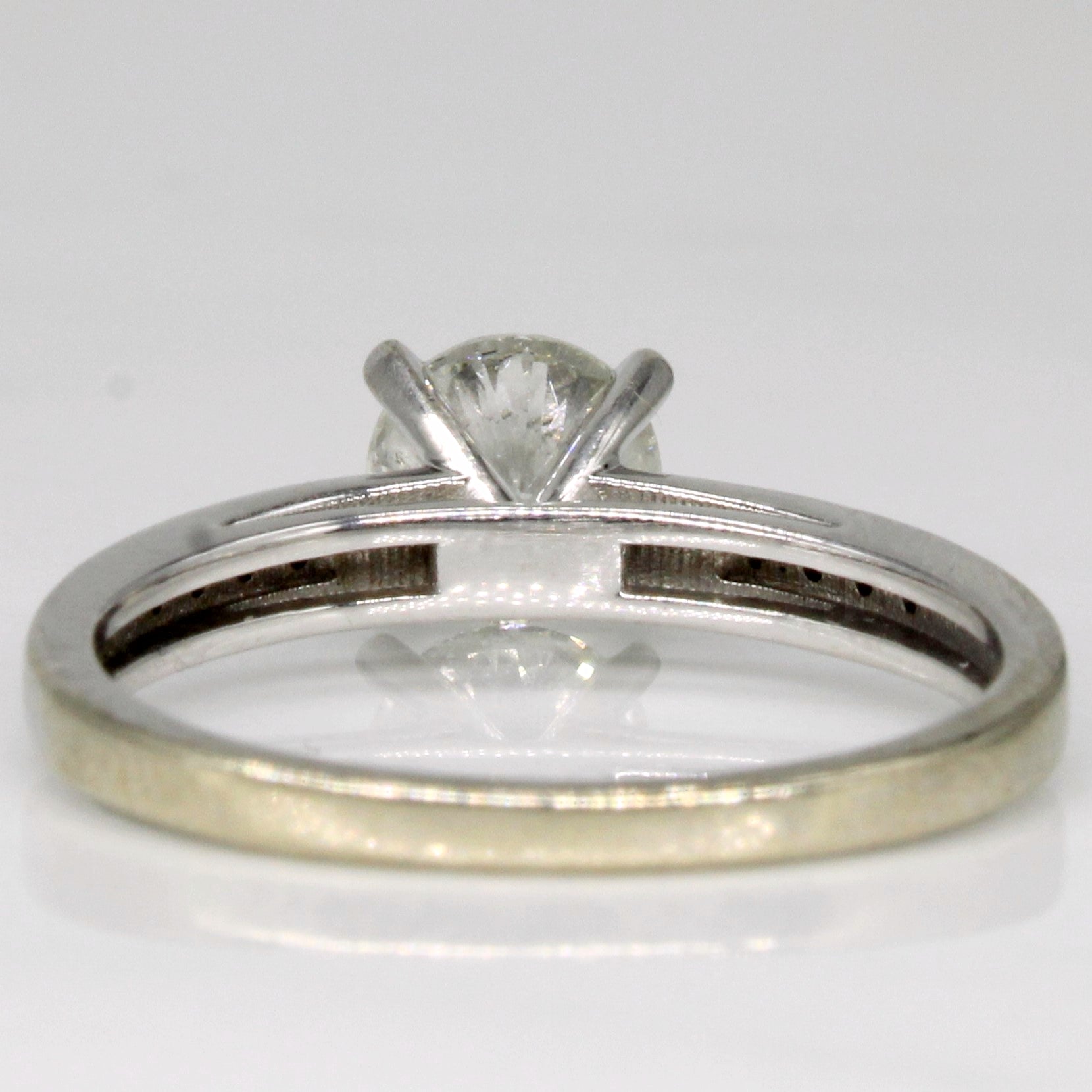 Solitaire Diamond with Accent Stones 14k Ring | 0.9 ctw, 0.1ctw | SZ 5.75