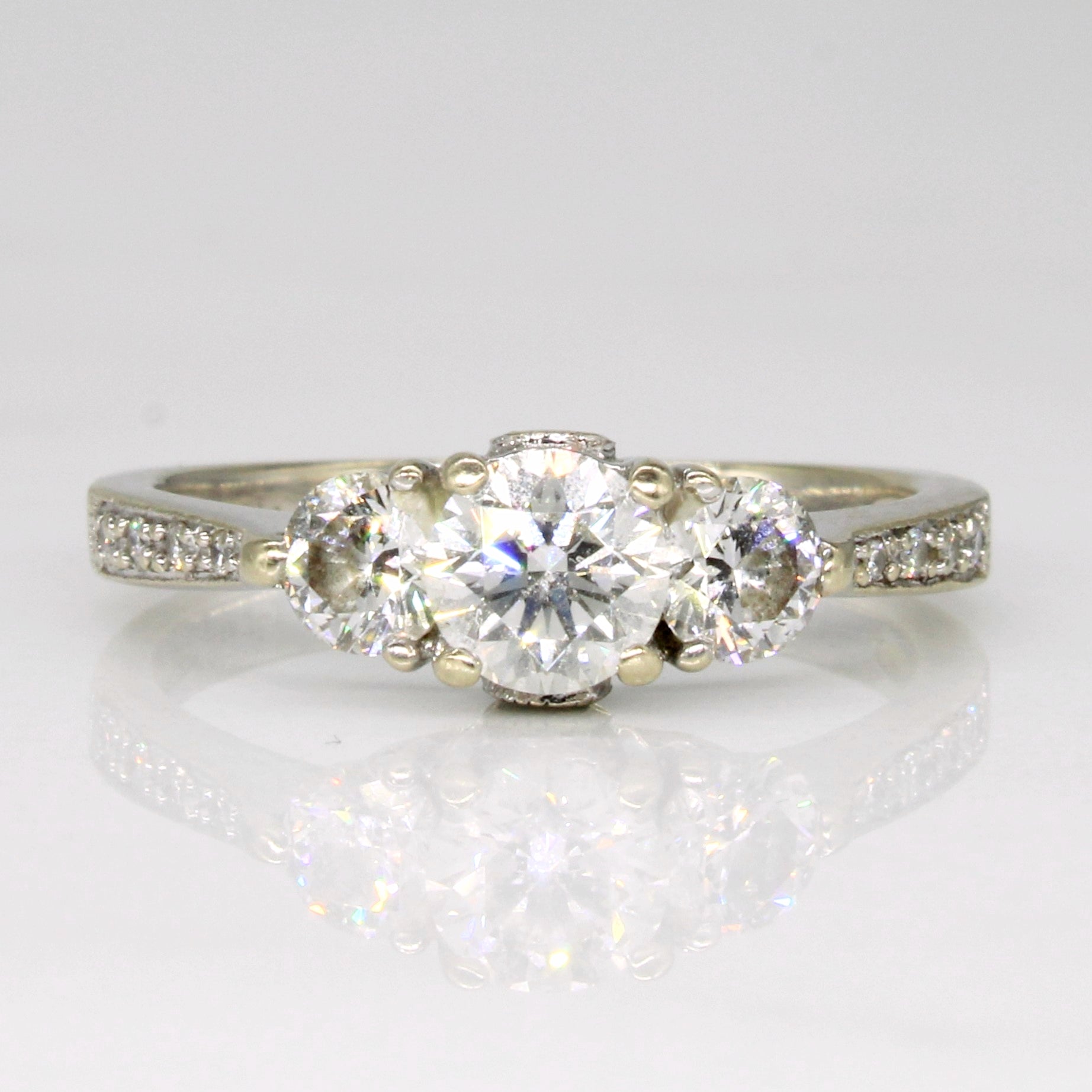 Three Stone Diamond Diamond 14k Ring | 0.48ctw, 0.44ctw, 0.1ctw | SZ 6 |