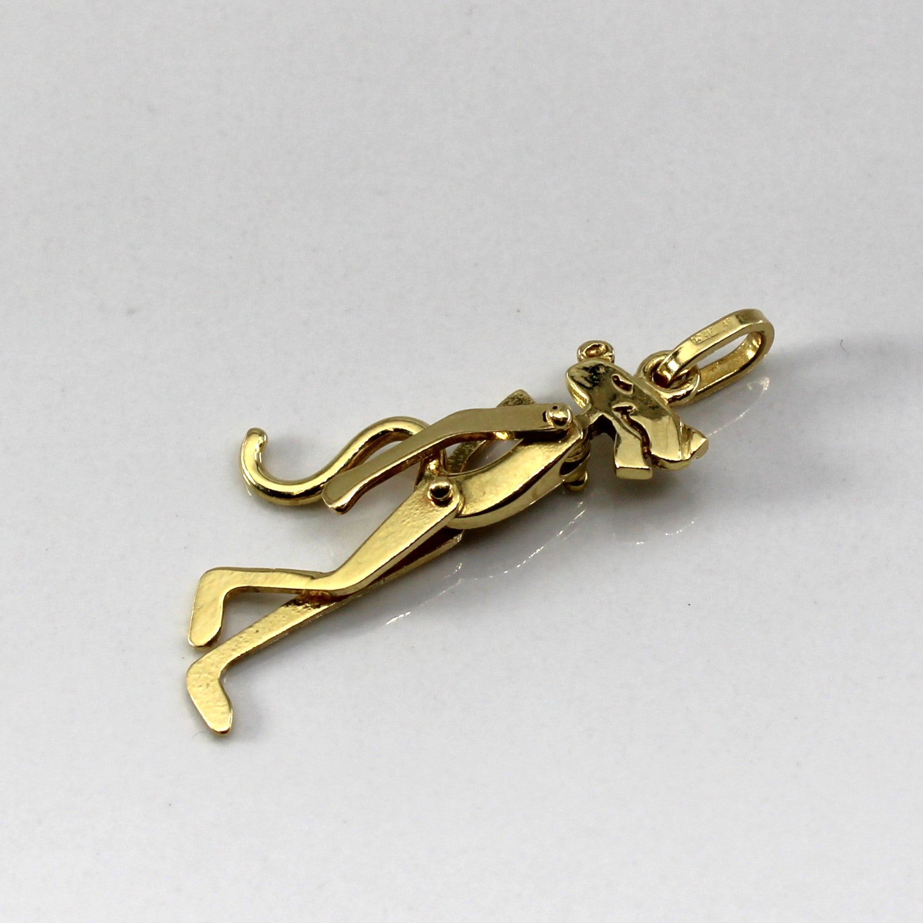 Yellow Gold Pink Panther Cartoon Pendant