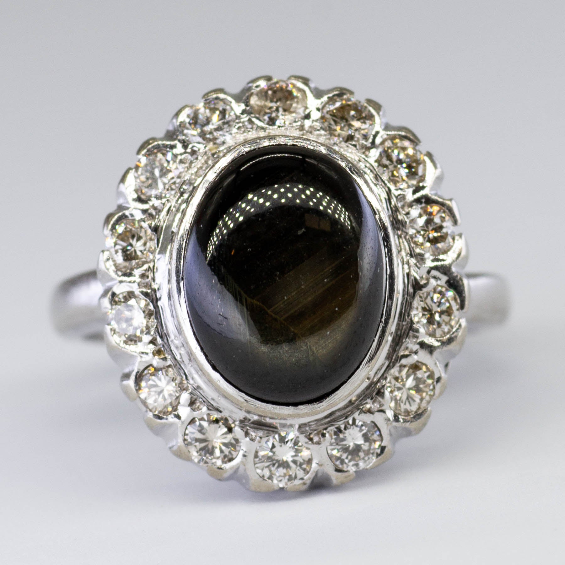 Star Grey Sapphire & Diamond Cocktail Ring | 4.60ct, 0.50ctw | SZ 5.5 |