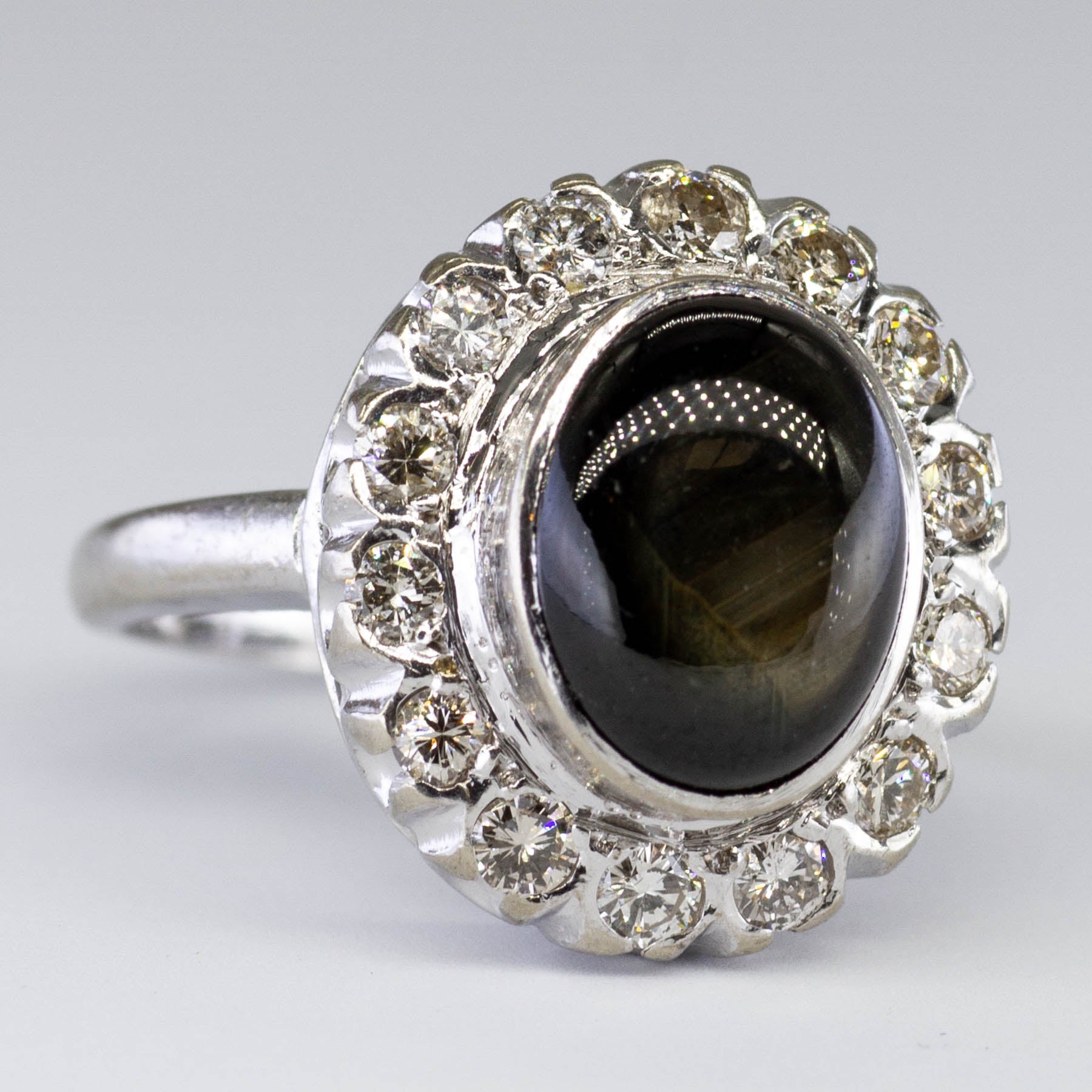 Star Grey Sapphire & Diamond Cocktail Ring | 4.60ct, 0.50ctw | SZ 5.5 |