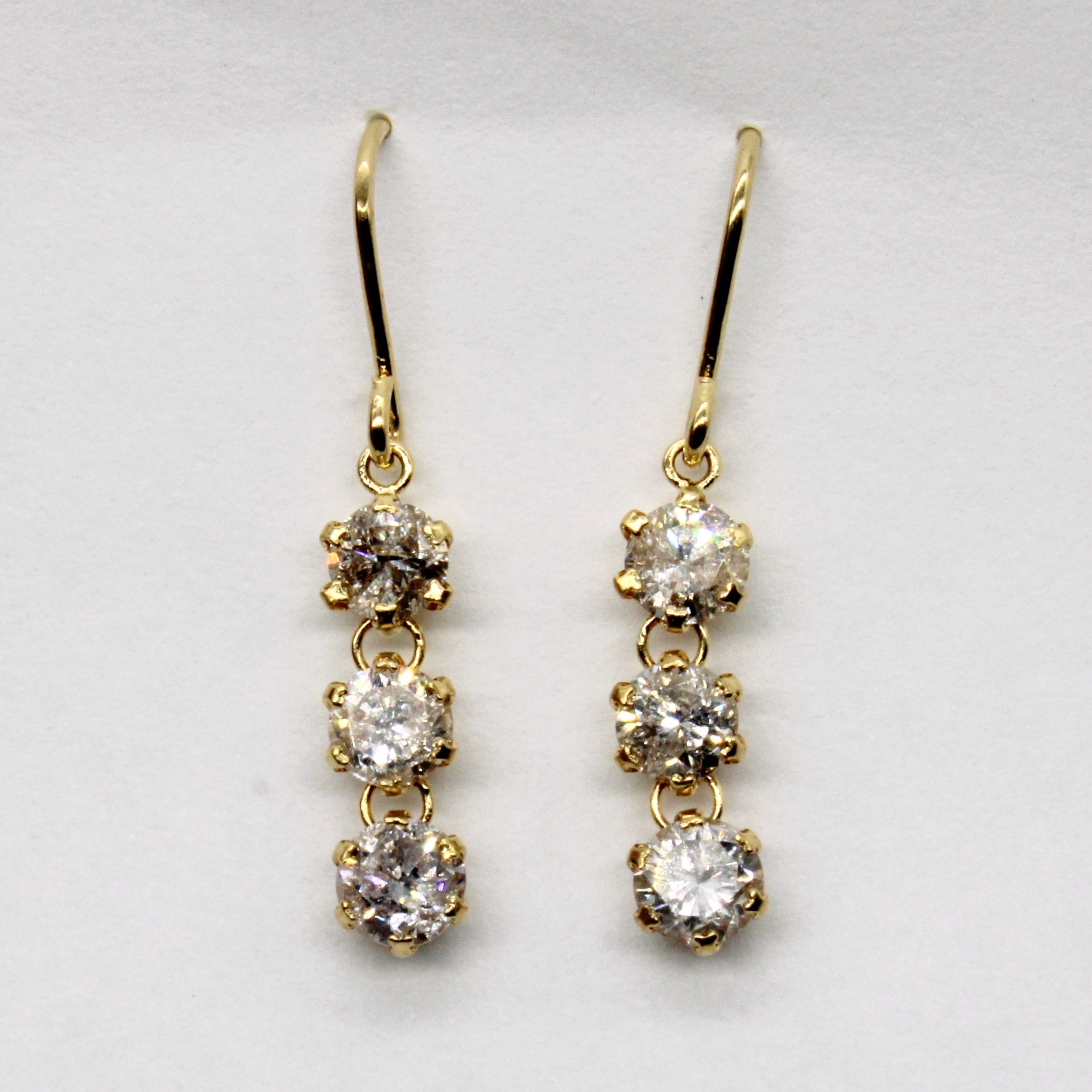 Drop Diamond Fishhook Earrings | 0.92ctw |
