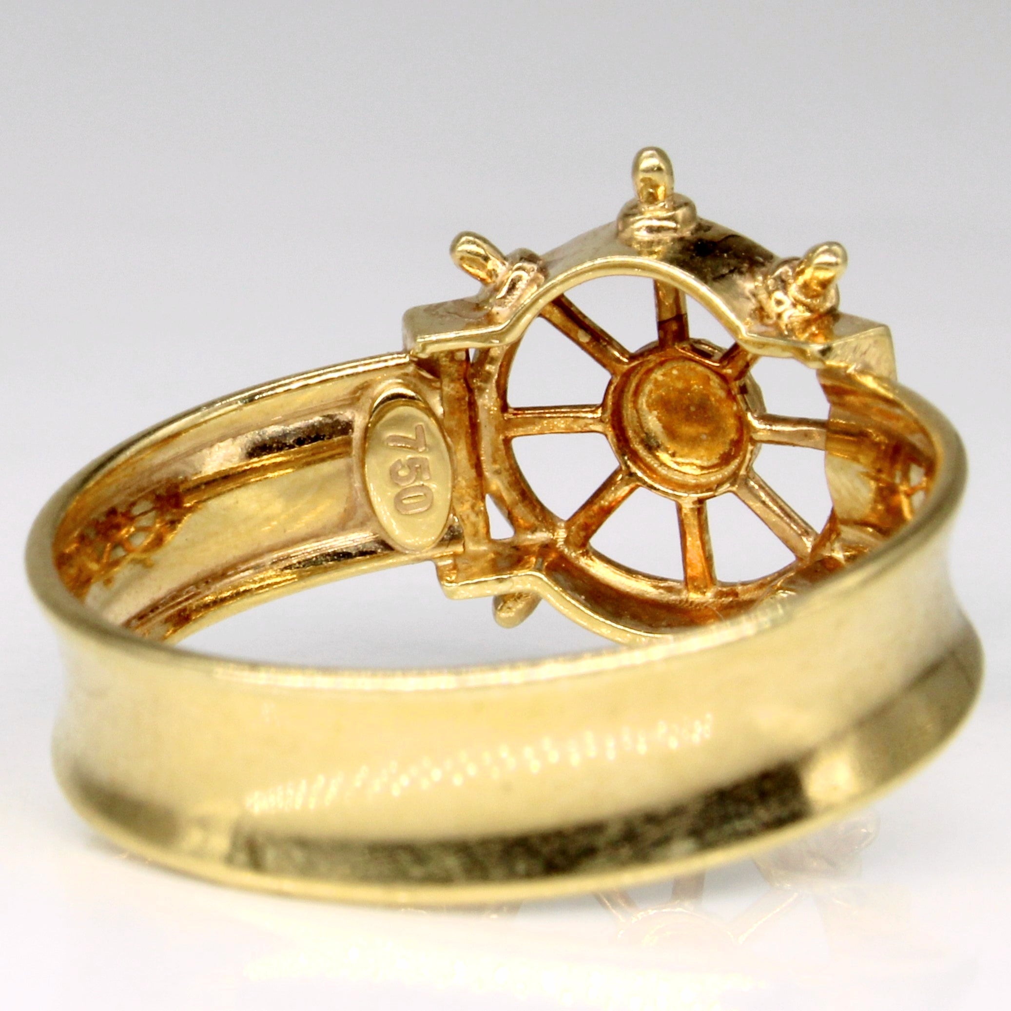 18k Yellow Gold Ship Helm Ring | SZ 7.75 |