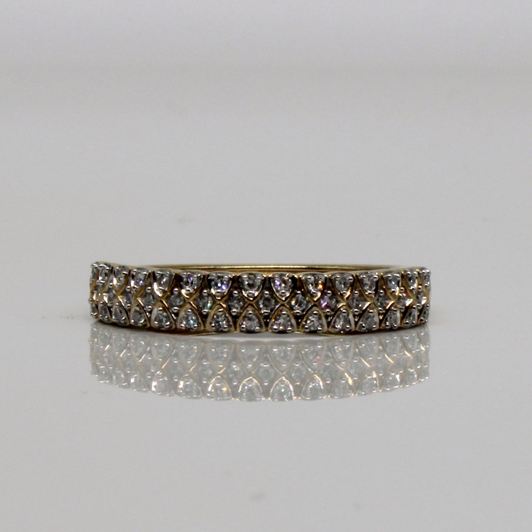 Triple Row Diamond Hinge Ring | 0.23ctw | SZ 8.75 |