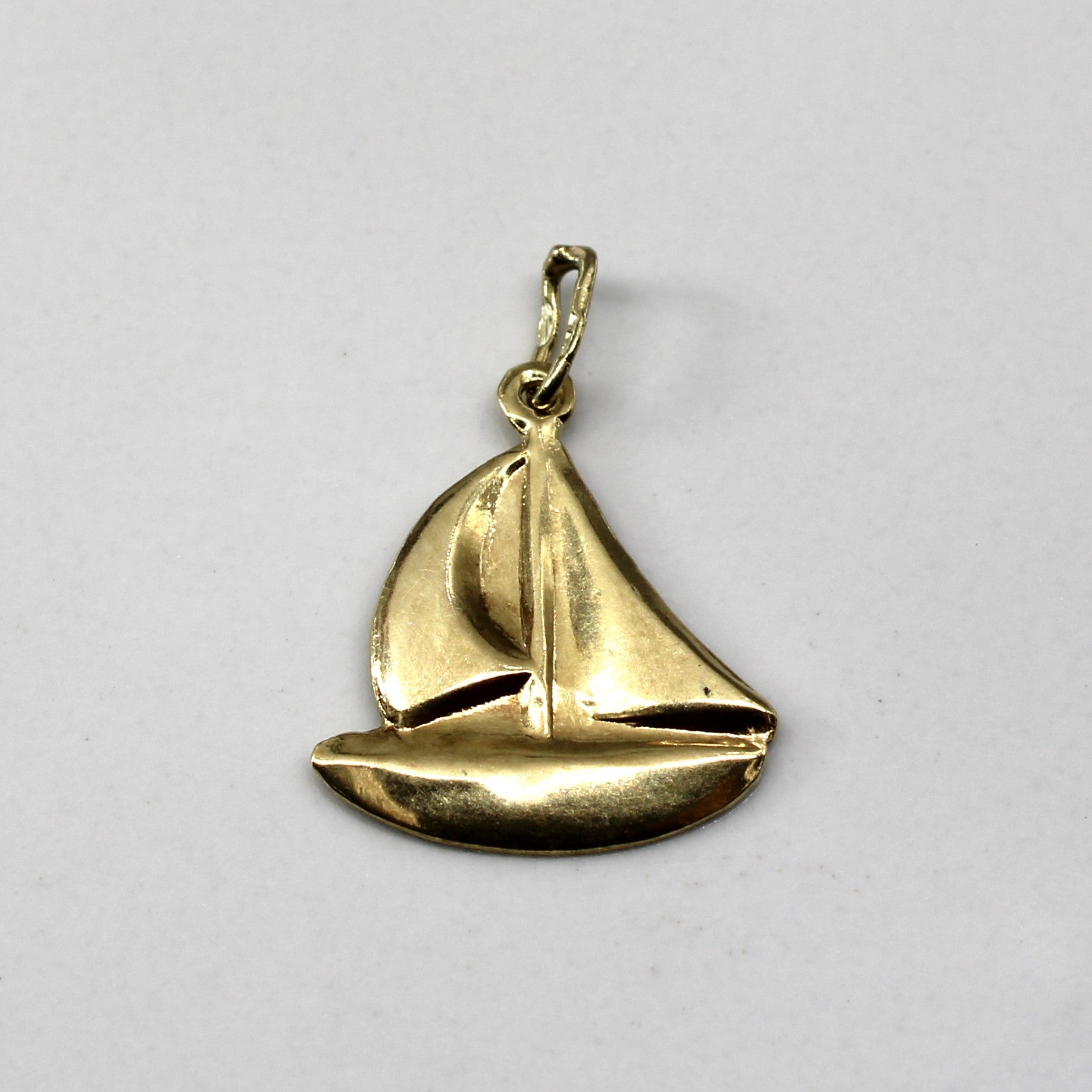 14k Yellow Gold Sailboat Pendant