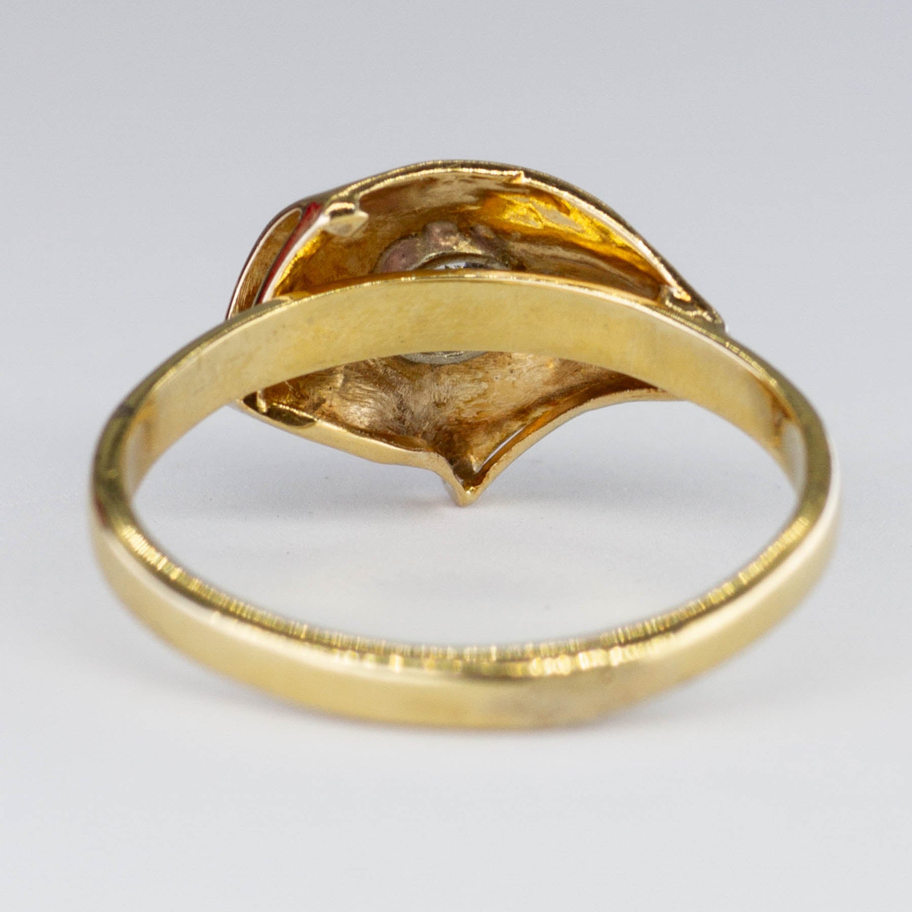 Old Mine Cut Bezel Set Diamond Chevron Ring | 0.19ct | SZ 5.5 |