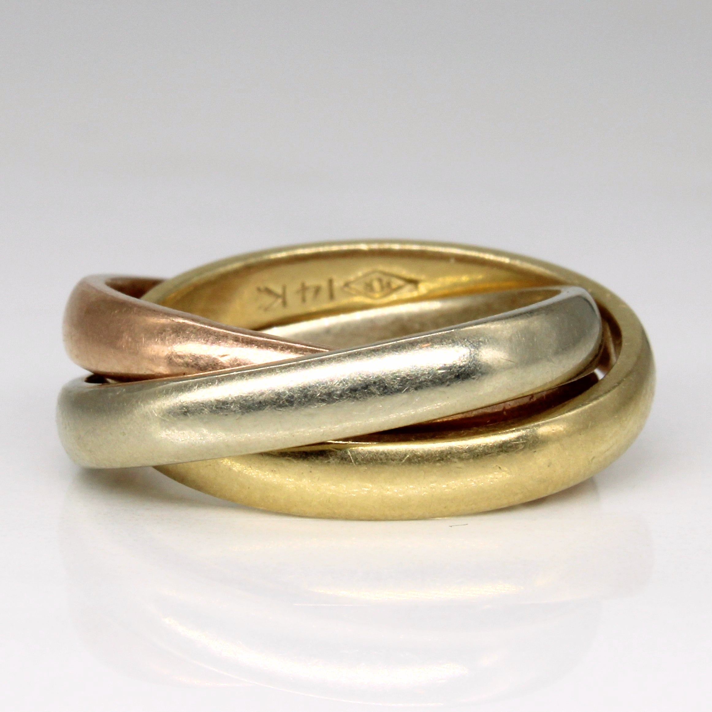 14k Tri Tone Gold Interlocked Rings | SZ 5.75 |