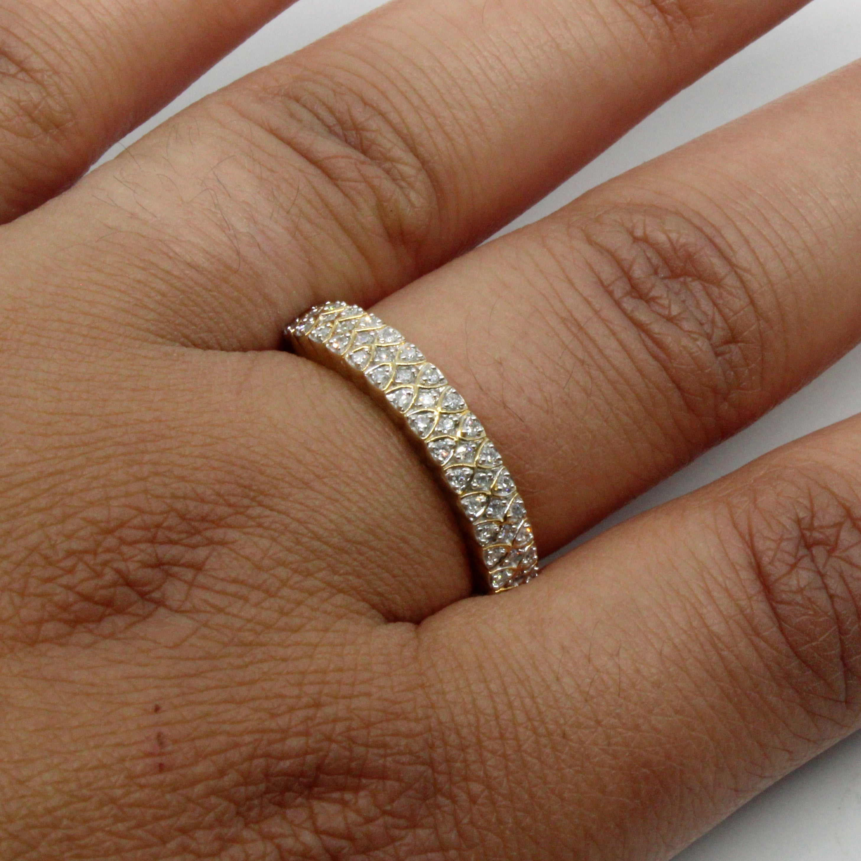 Triple Row Diamond Hinge Ring | 0.23ctw | SZ 8.75 |