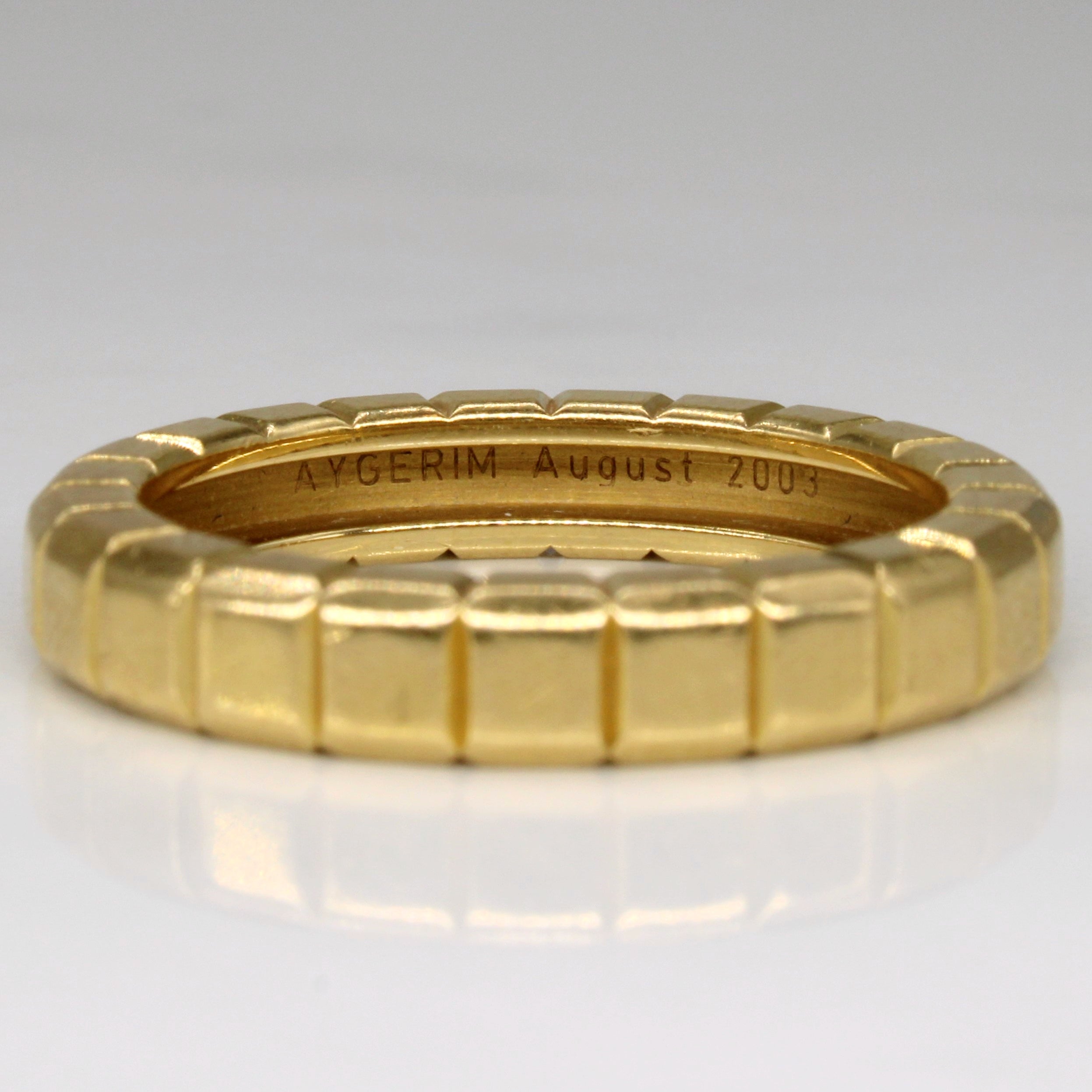 18k Yellow Gold Patterned Ring | SZ 10.25 |