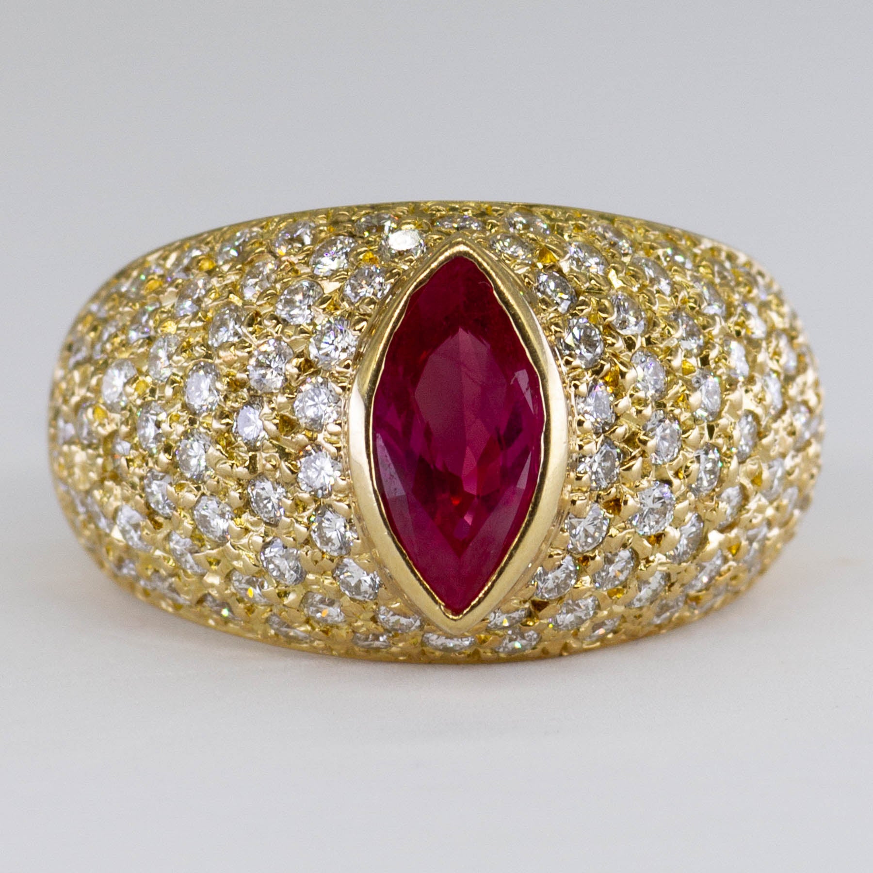 Diamond & Ruby Cocktail Ring | 1.53ctw, 1.13ct | SZ 6.25 |