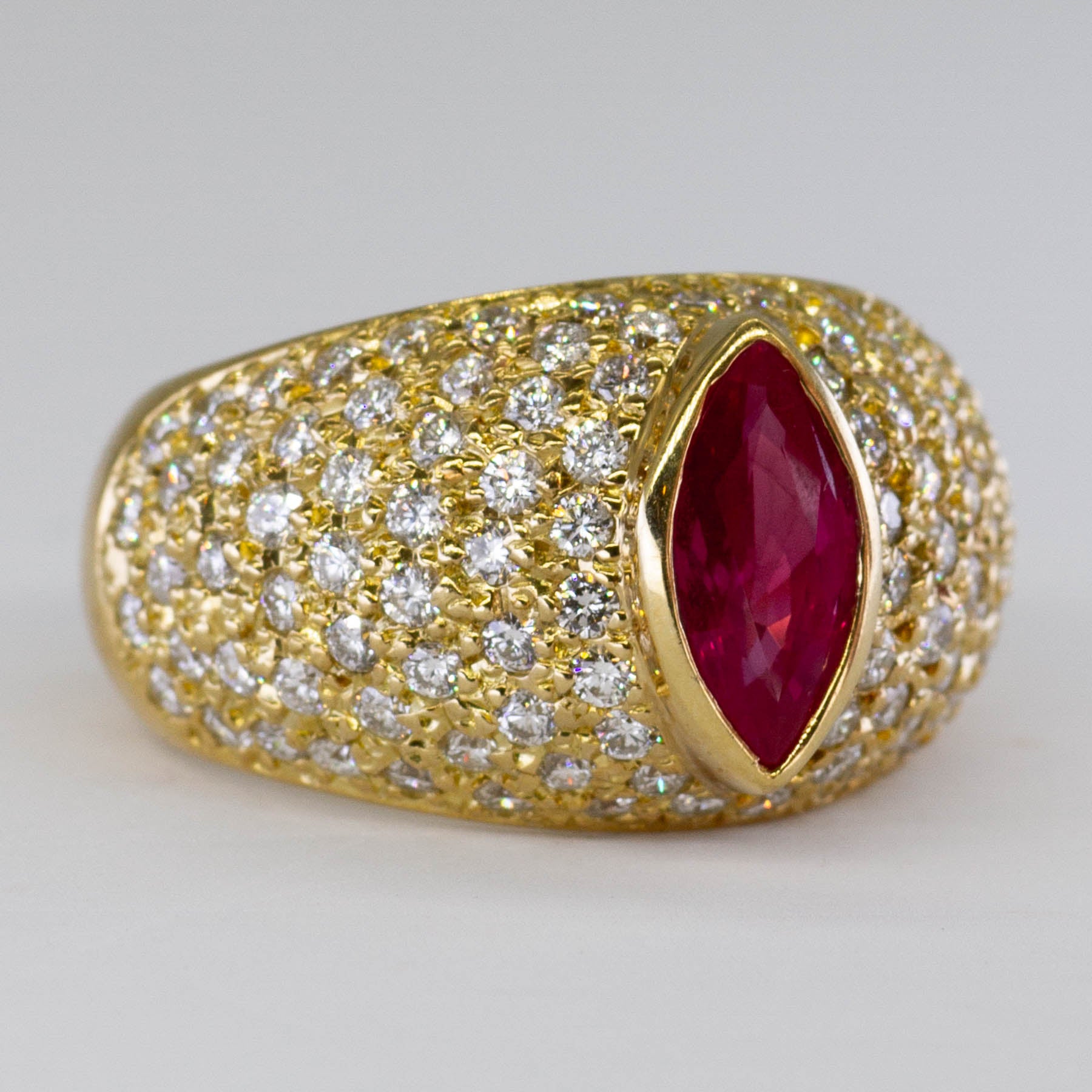 Diamond & Ruby Cocktail Ring | 1.53ctw, 1.13ct | SZ 6.25 |