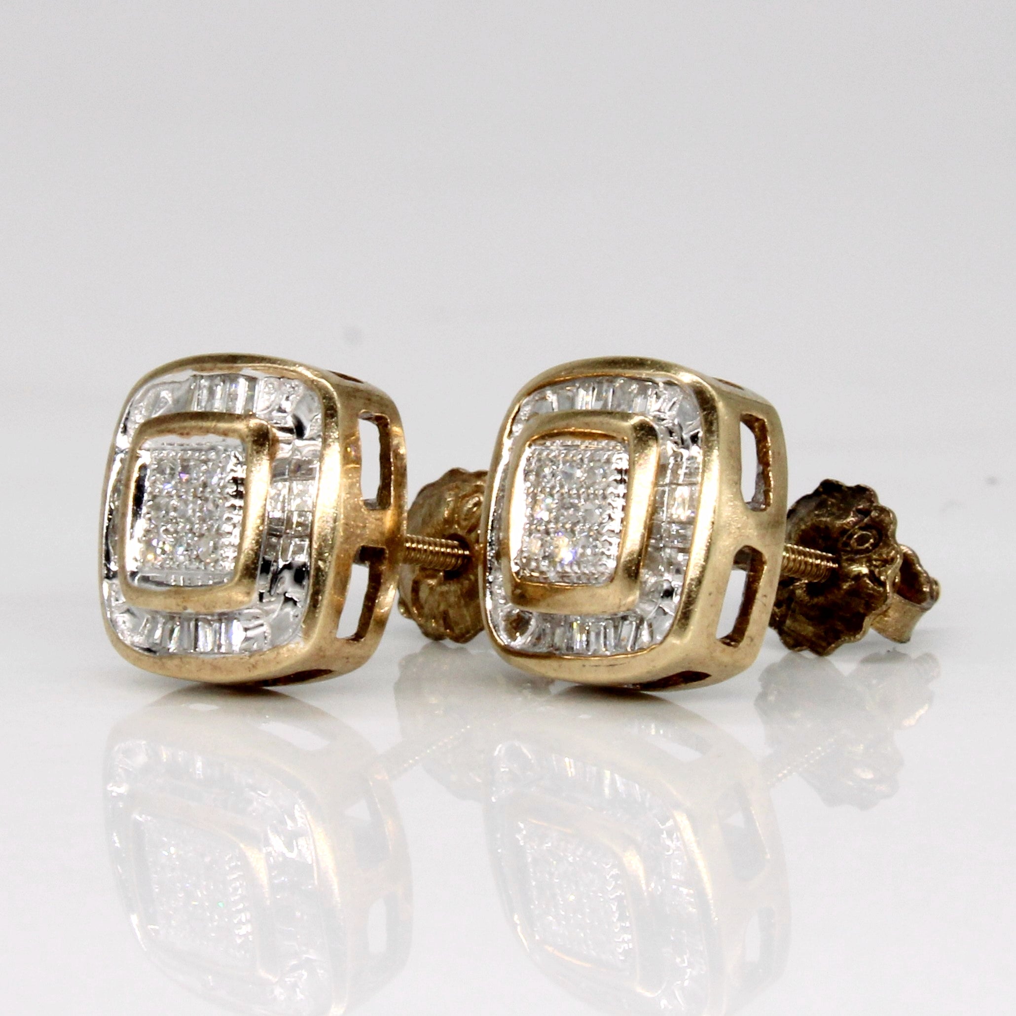10k Yellow Gold Diamond Earrings | 0.16ctw |