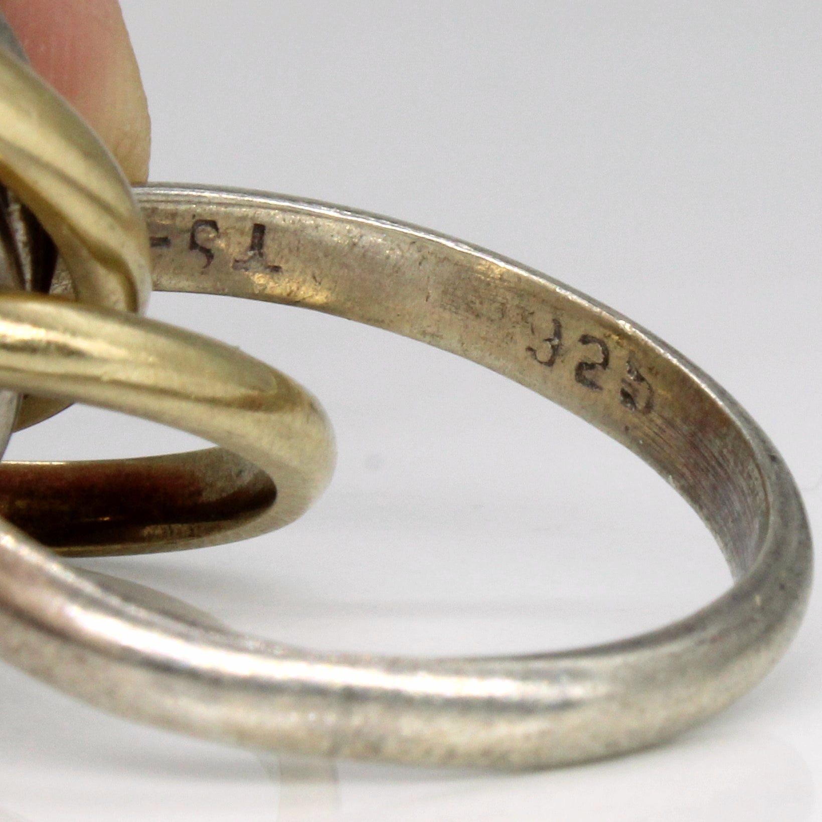 Gold & Sterling Silver Interlocked Rings | SZ 6.5 |