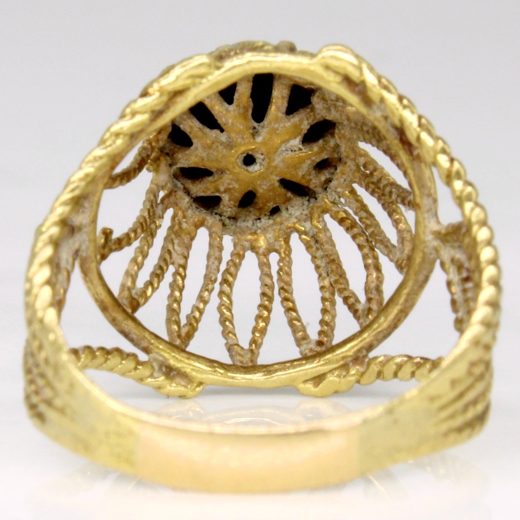 18k Yellow Gold High Set Lattice Ring | SZ 6 |