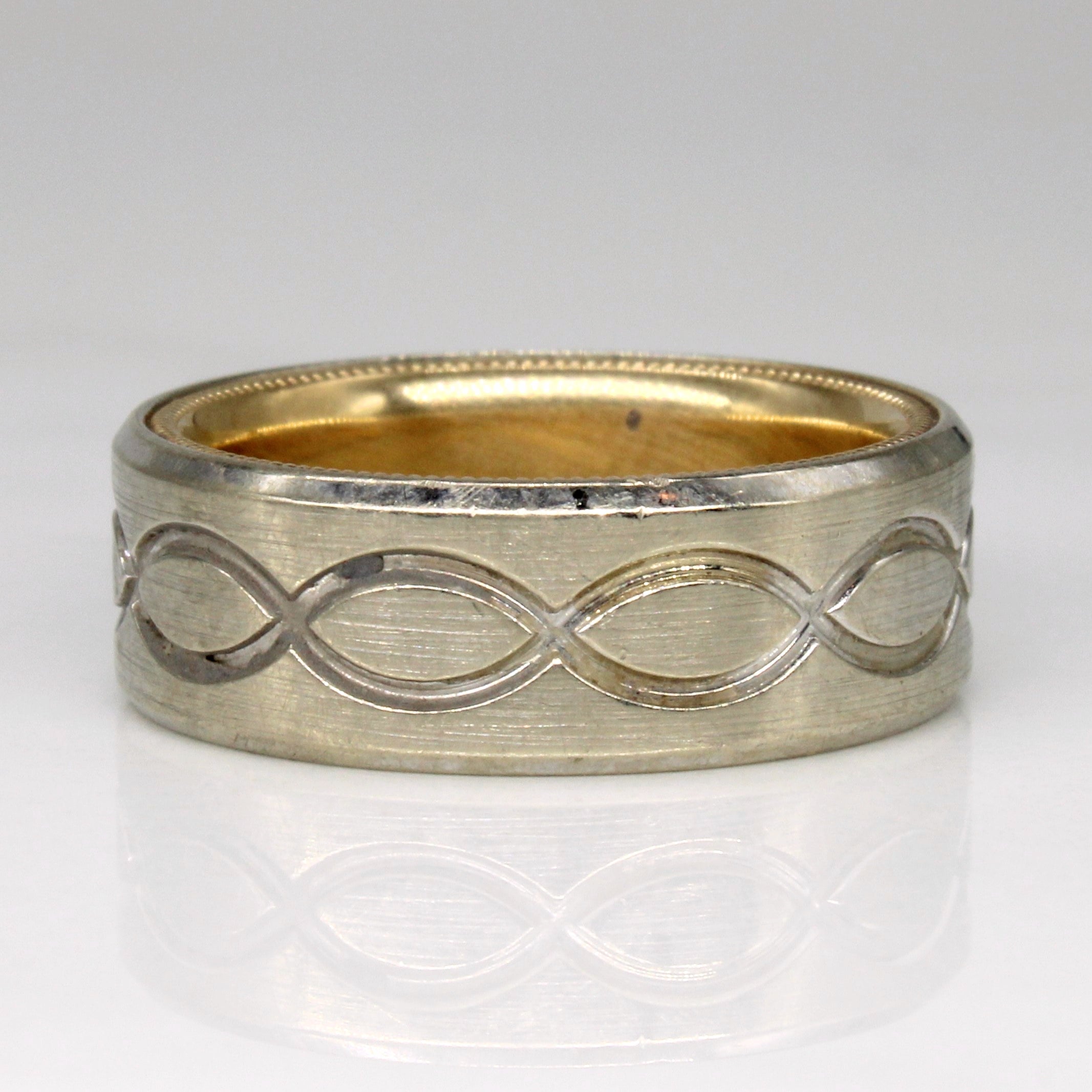 14k Two Tone Gold Patterned Ring | SZ 6.75 |