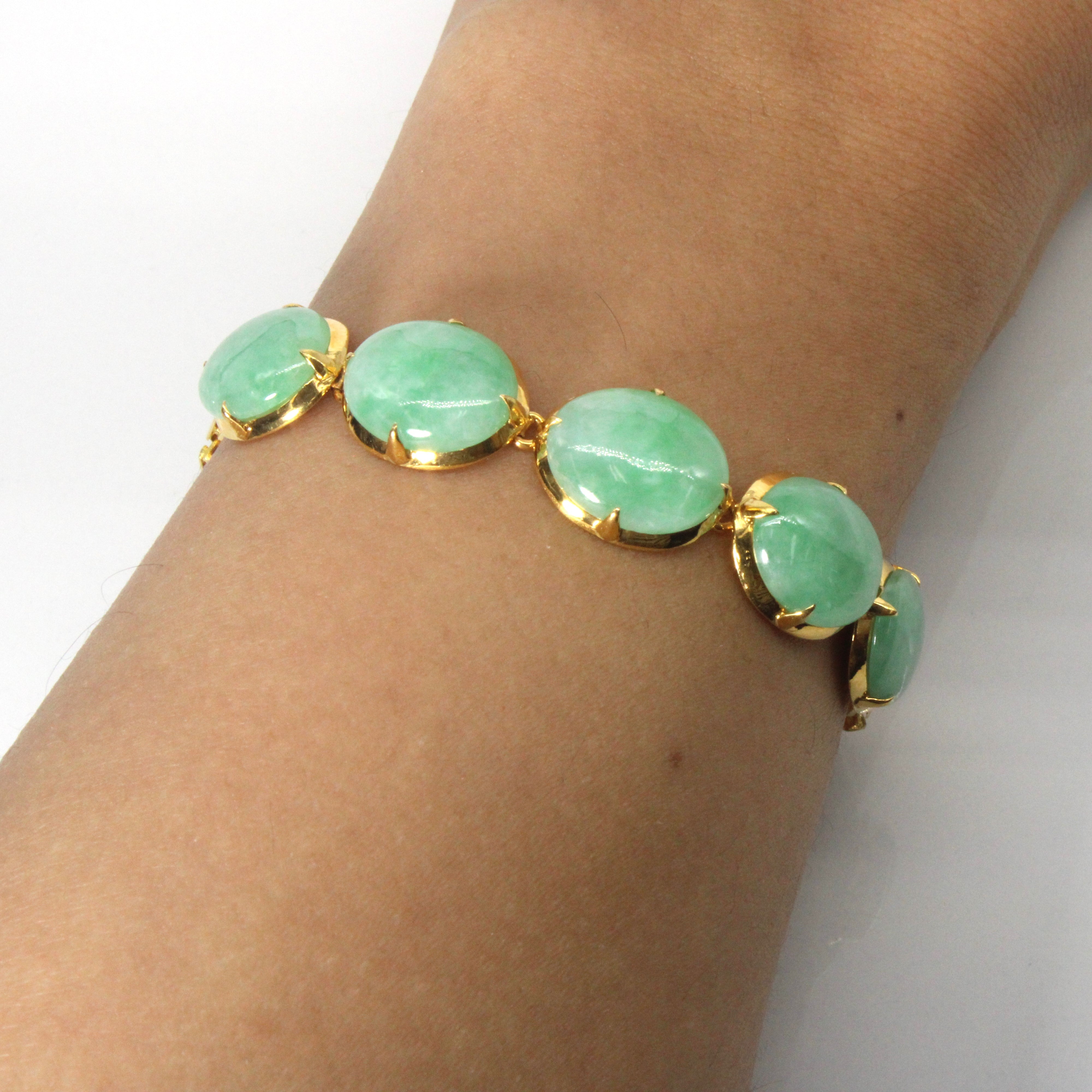 Jadeite Chain Bracelet | 13.75ctw | 7"|