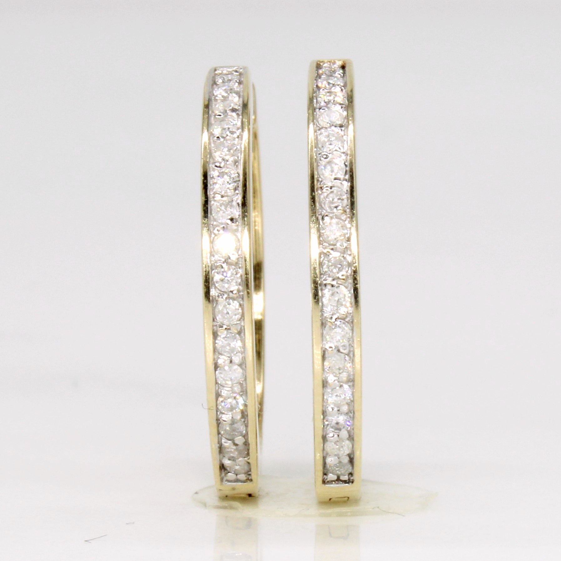 10k Yellow Gold Diamond Hoop Earrings | 0.22ctw |