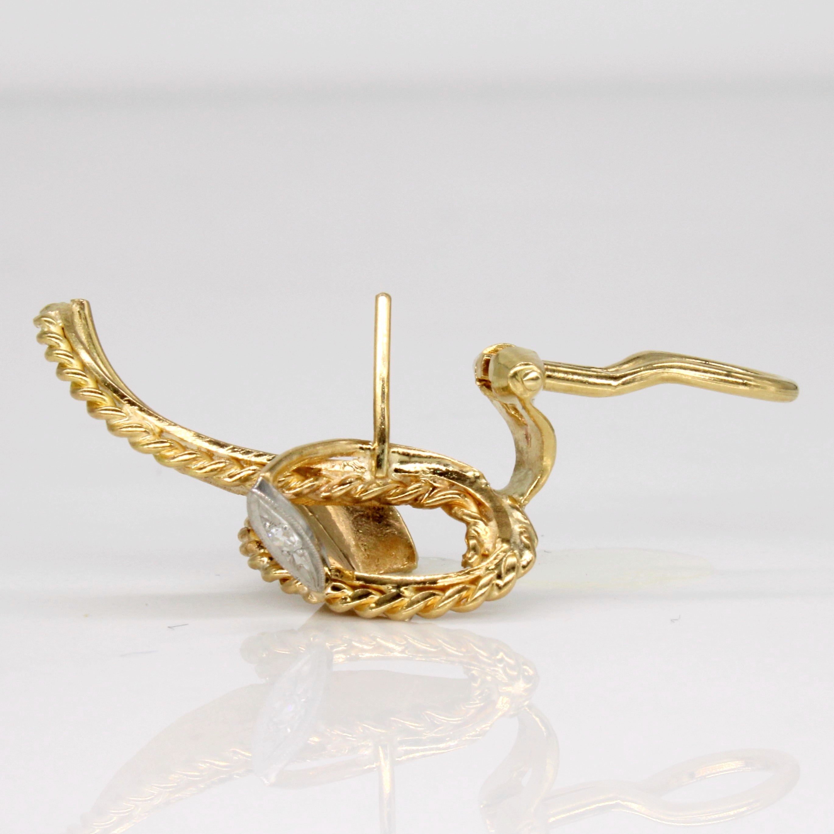 18k Yellow Gold Diamond Earrings | 0.04ctw |