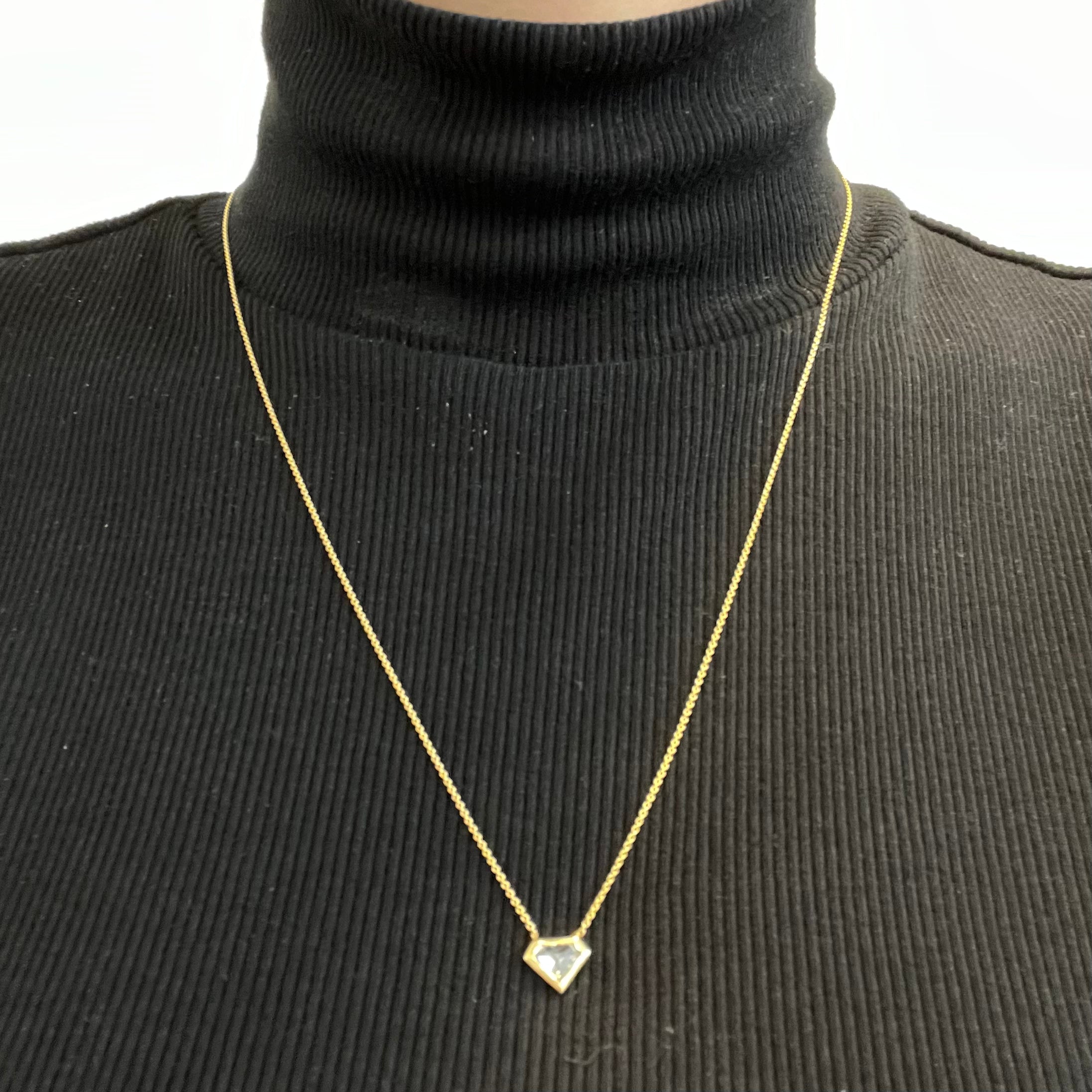 Rose Cut Diamond Shaped Diamond Necklace | 0.30 ctw | 20" |