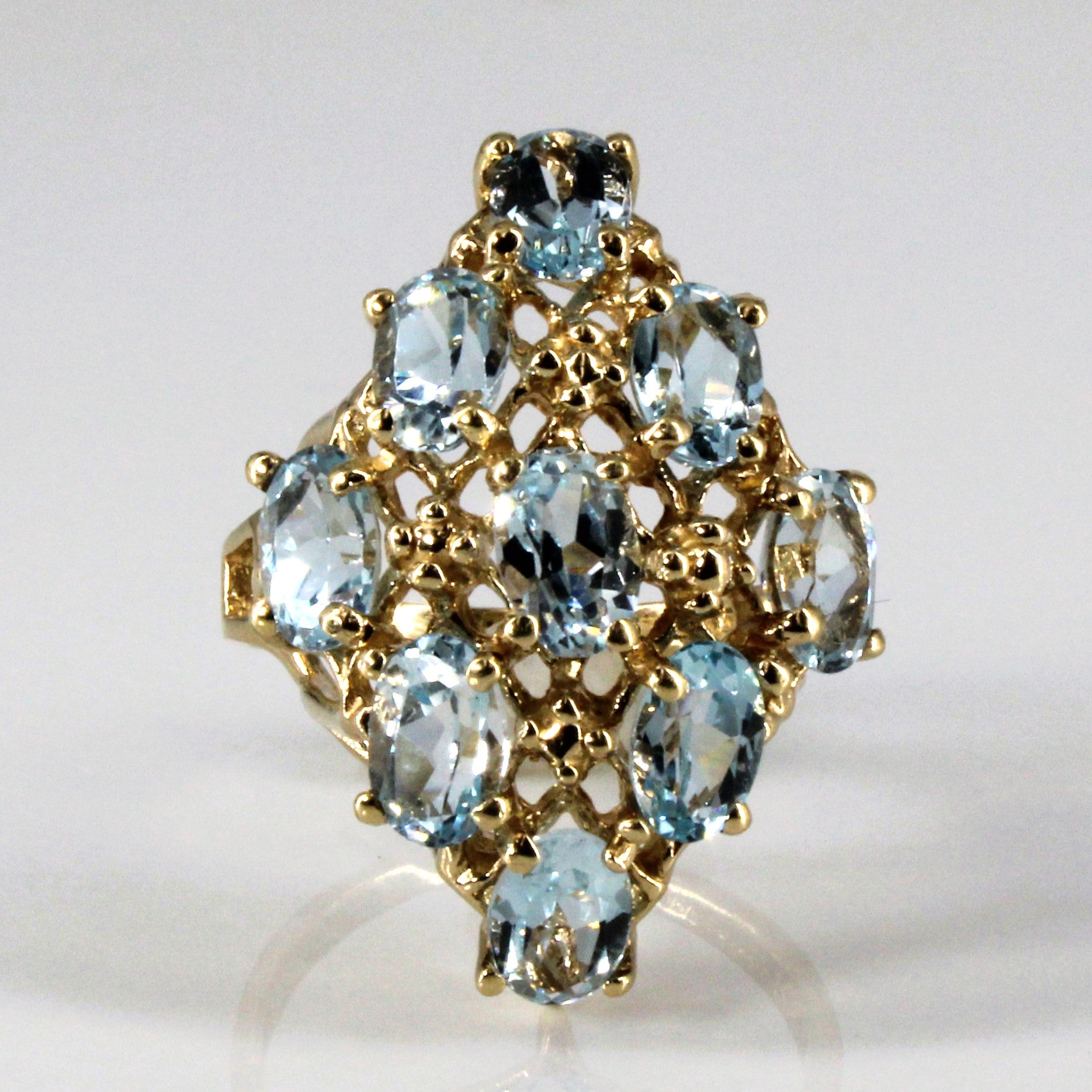Bague cocktail en topaze sertie griffes | 4,50 ct | Taille 6,75 |