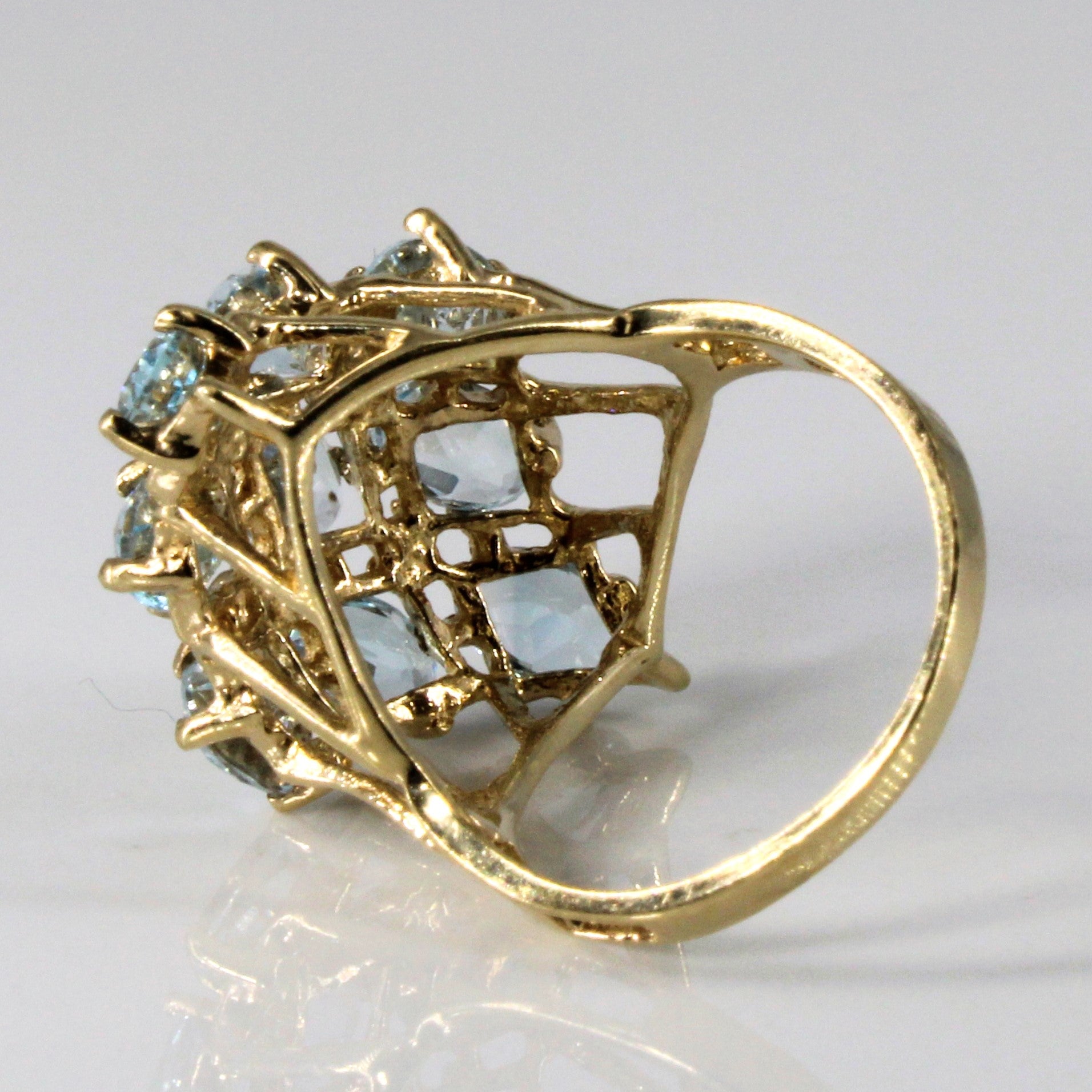 Bague cocktail en topaze sertie griffes | 4,50 ct | Taille 6,75 |