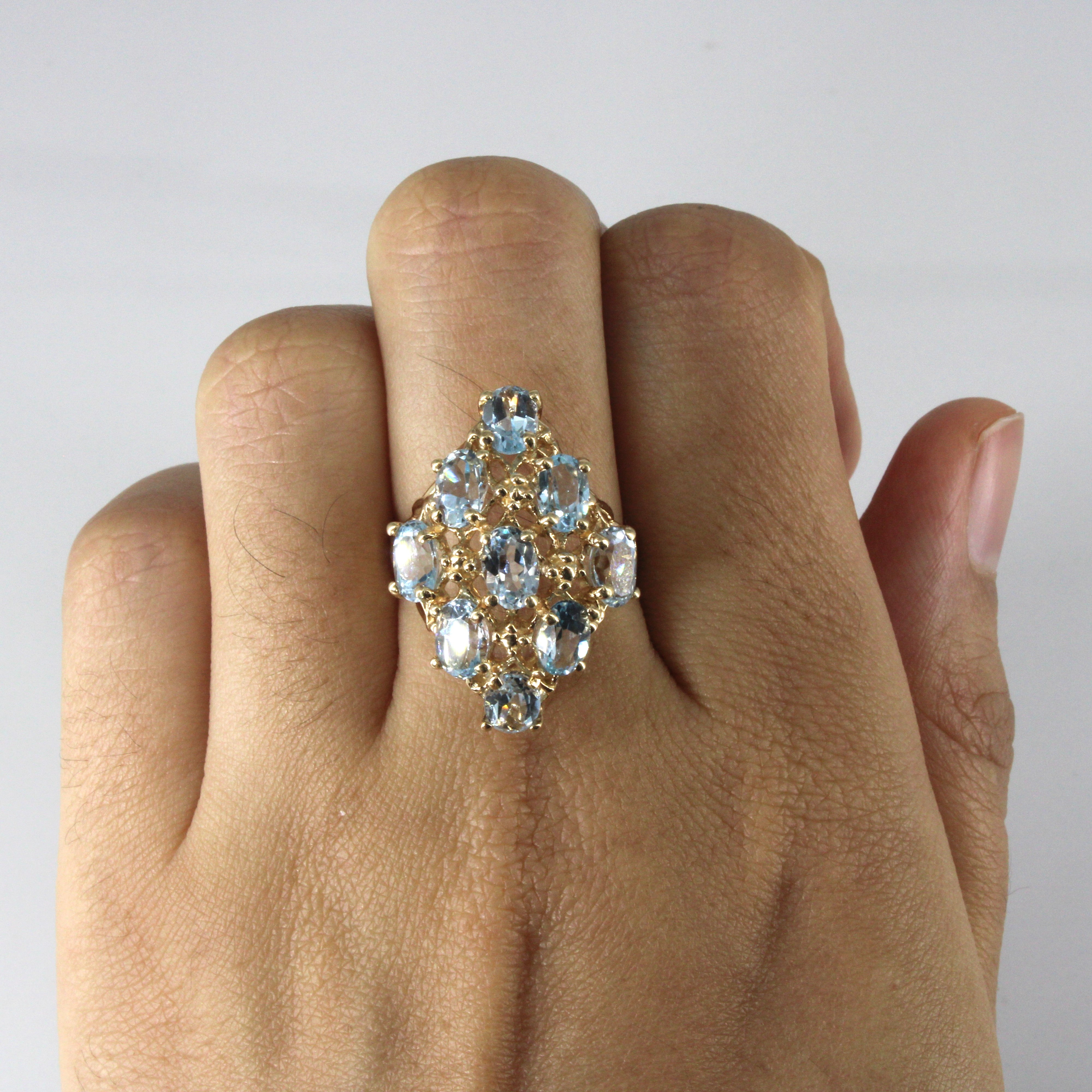 Bague cocktail en topaze sertie griffes | 4,50 ct | Taille 6,75 |