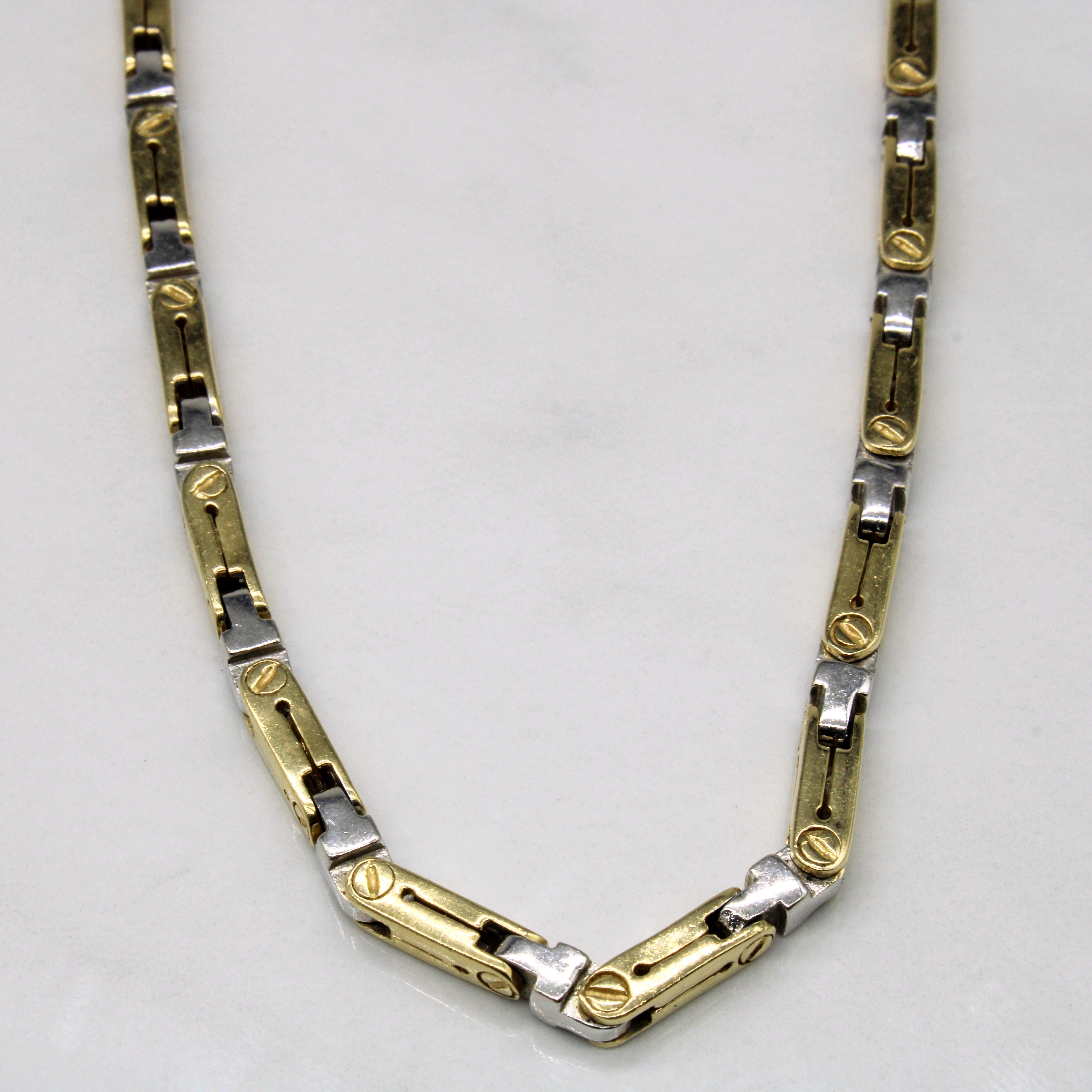 14k Two Tone Gold Fancy Link Chain | 24" |