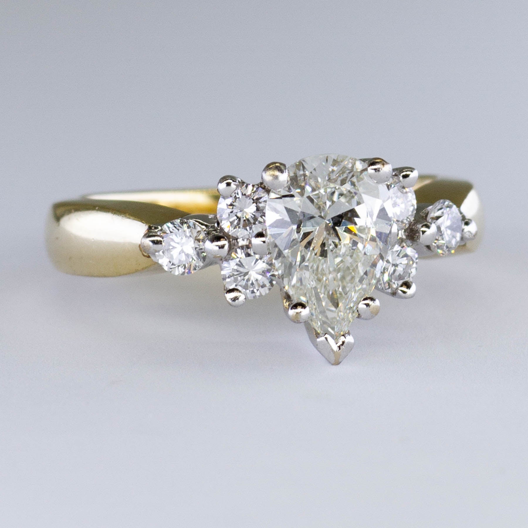Pear Cut Trilogy Diamond Engagement Ring | 1.38ctw | SZ 5.5 |