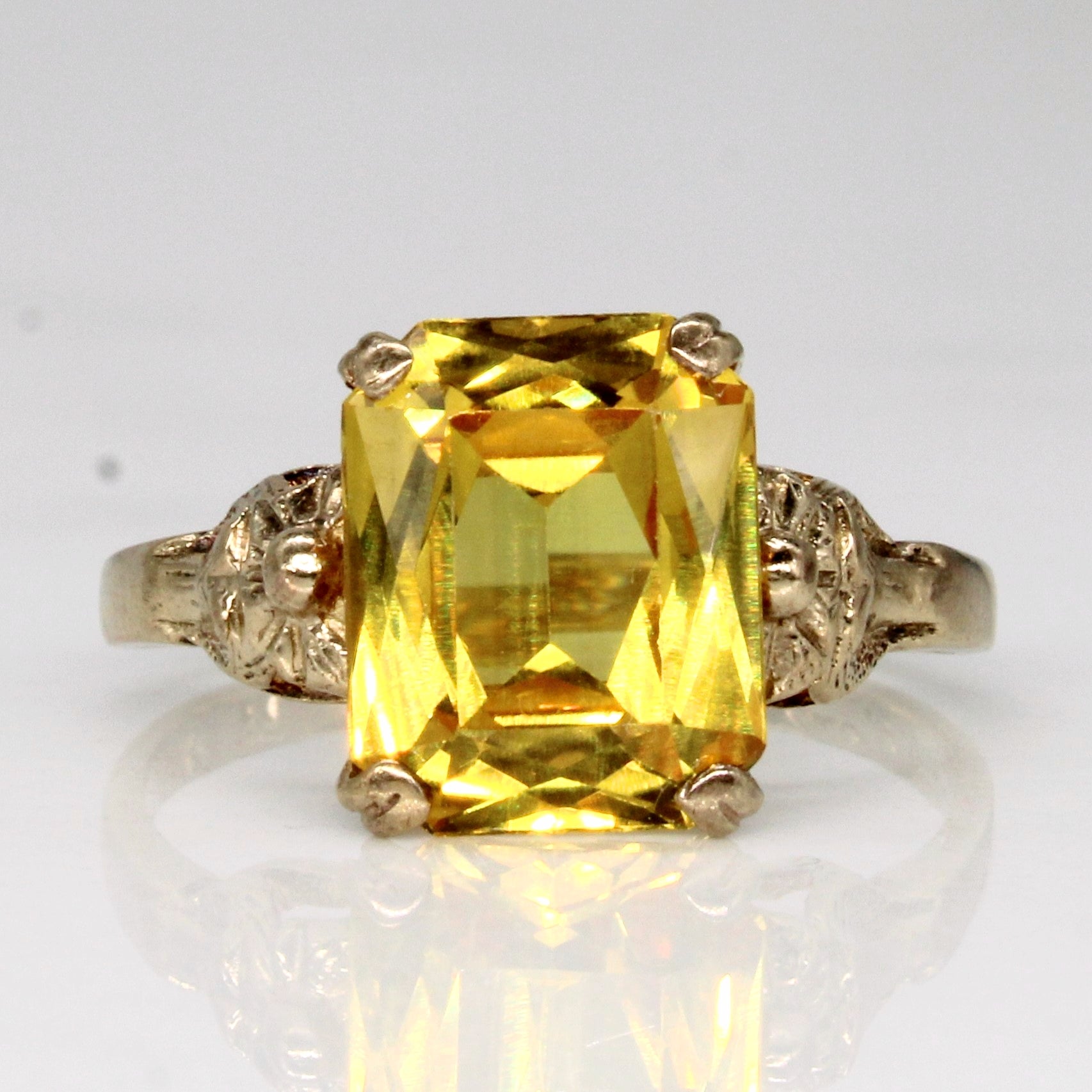 Synthetic Yellow Sapphire Cocktail Ring | 3.85ct | SZ 5.75 |