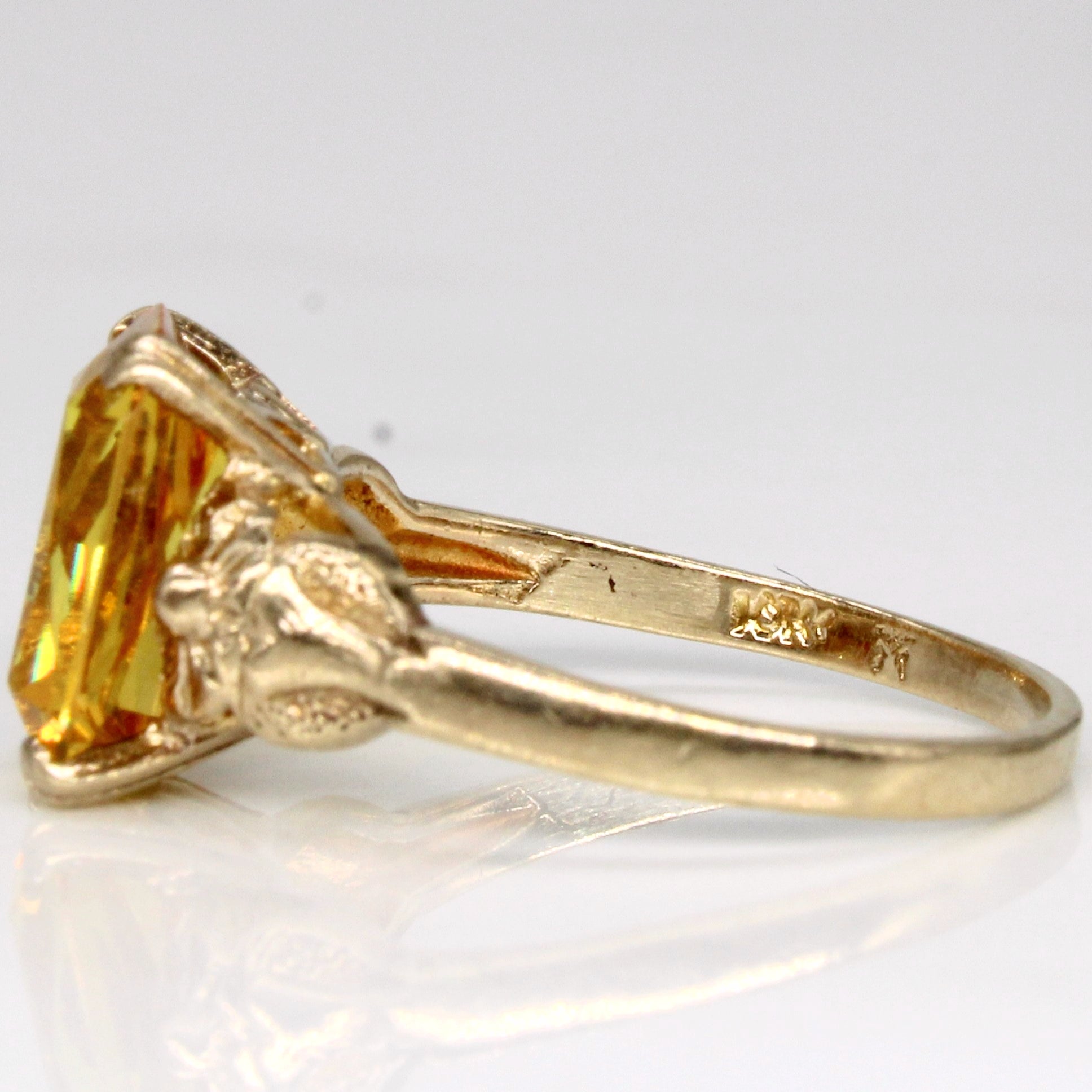 Synthetic Yellow Sapphire Cocktail Ring | 3.85ct | SZ 5.75 |