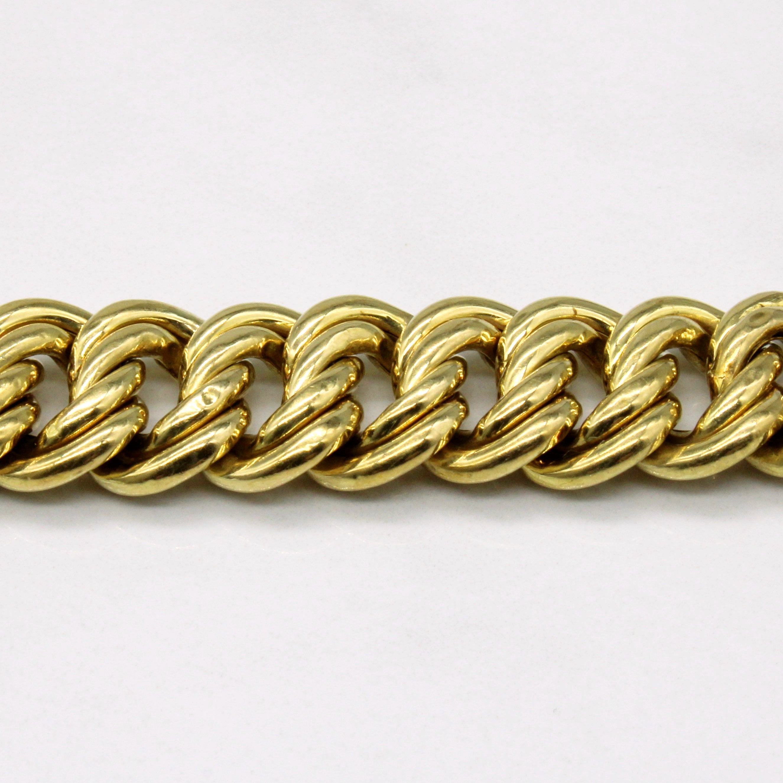 14k Yellow Gold Double Link Curb Bracelet | 8" |