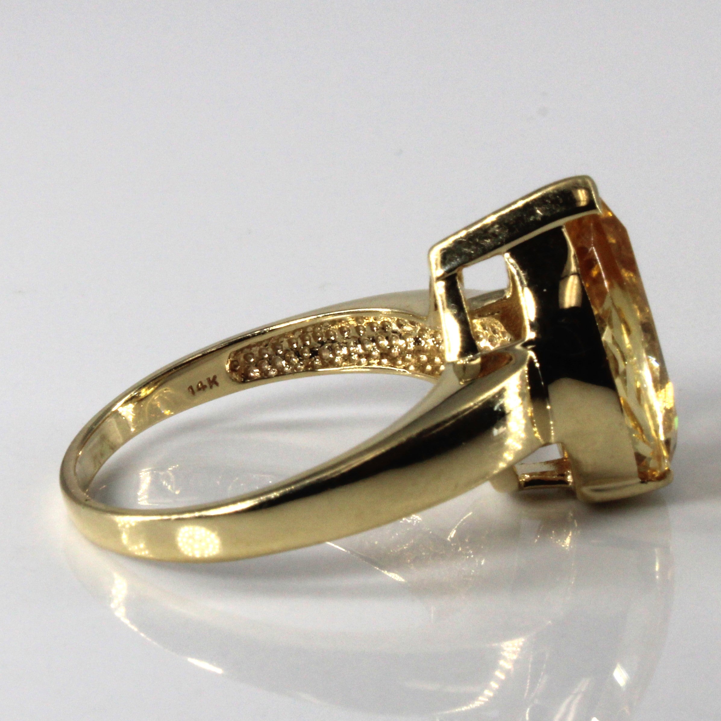 Solitaire Citrine Ring | 6.25ct | SZ 10.75 |