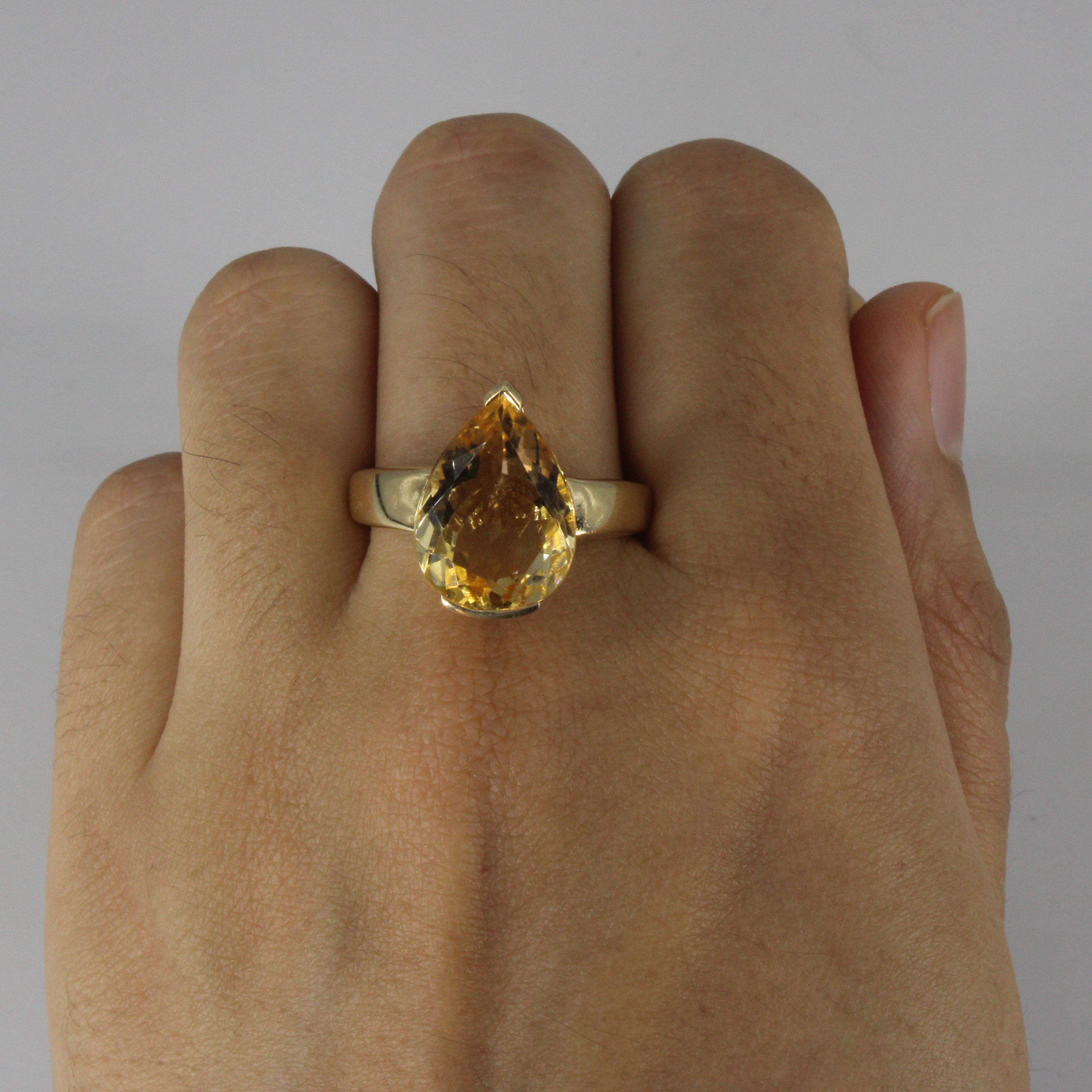 Solitaire Citrine Ring | 6.25ct | SZ 10.75 |