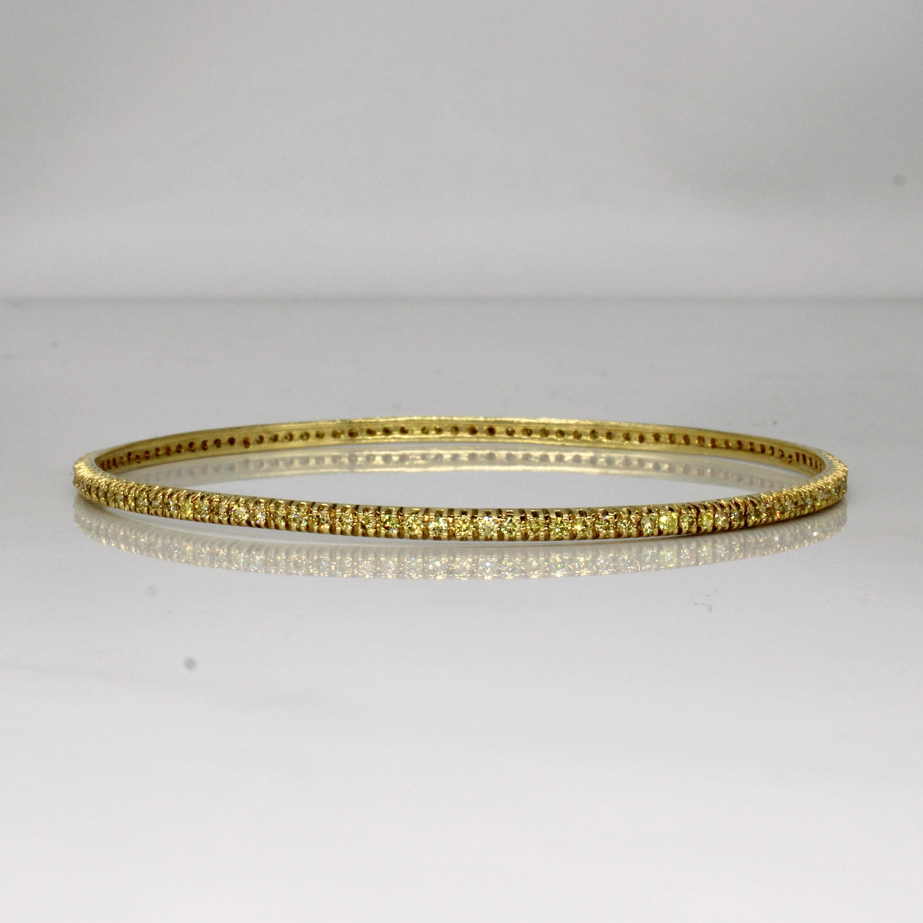 Bracelet jonc en diamant jaune fantaisie | 2,36 ct | 9" |