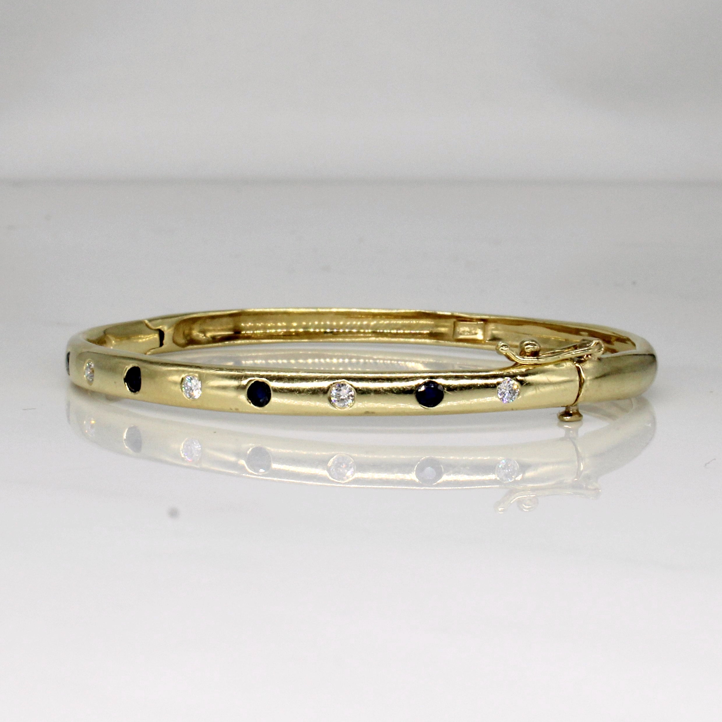 Sapphire & Diamond Flush Set Bracelet | 0.32ctw, 0.25ctw | 7" |
