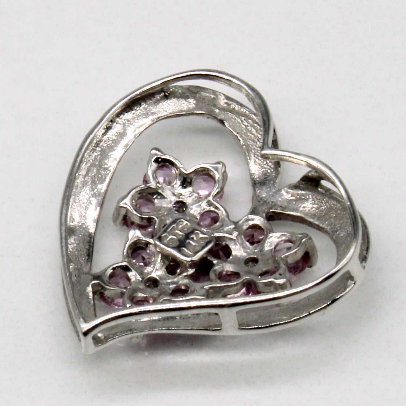 Pink Sapphire & Diamond Heart Pendant | 0.50ctw, 0.03ctw |
