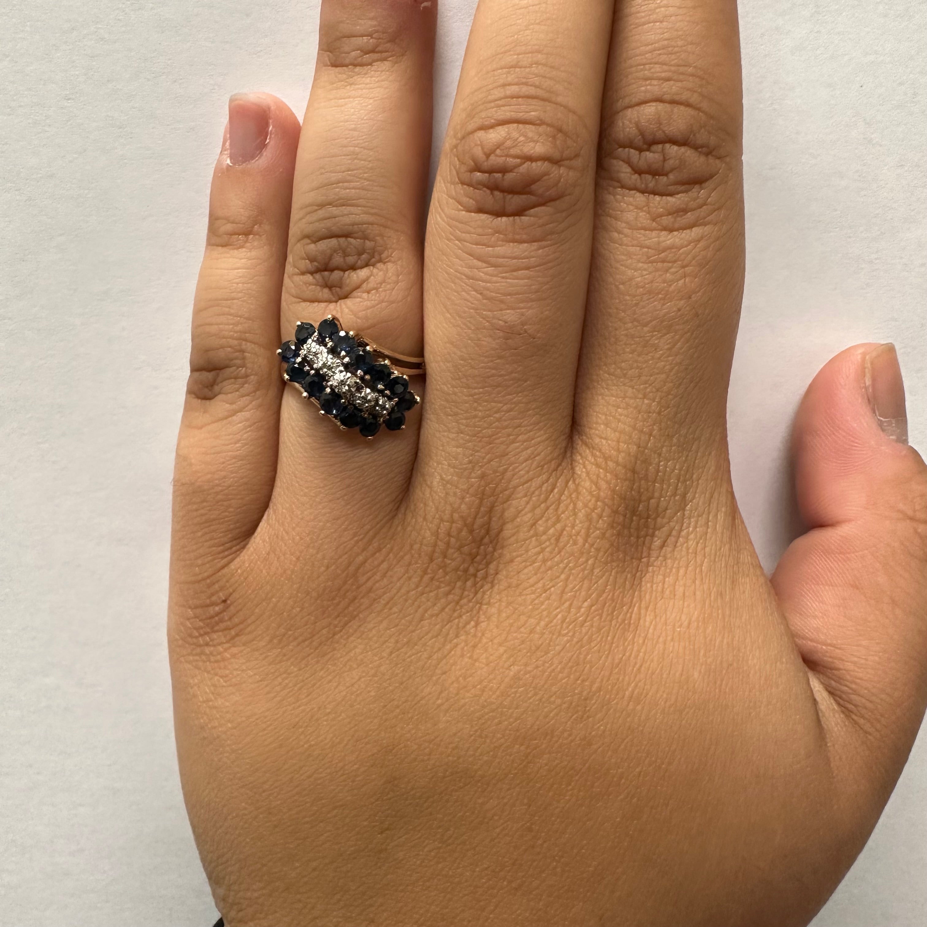 Sapphire & Diamond Bypass Ring | 1.50ctw, 0.03ctw | SZ 9 |
