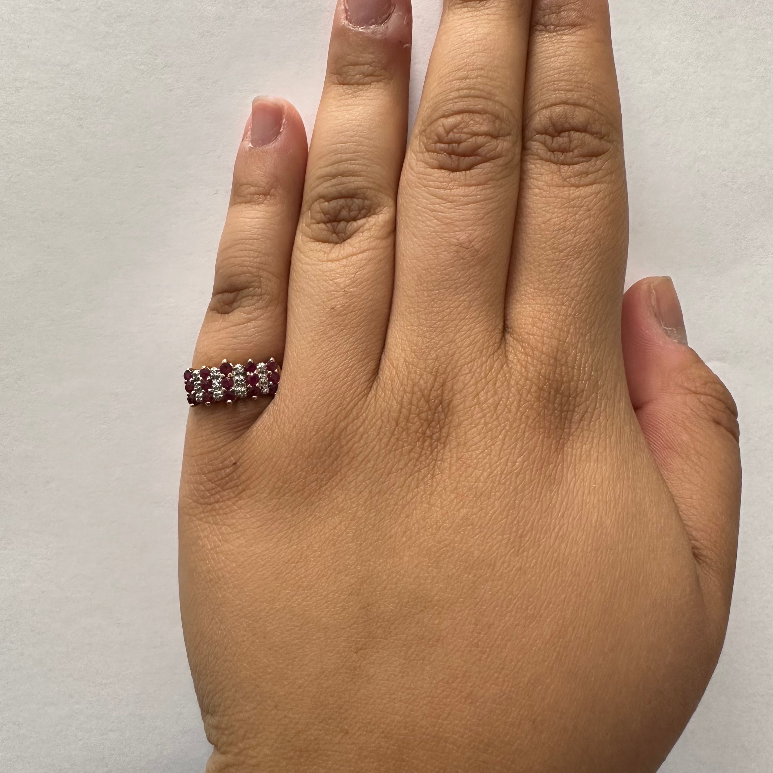 High Set Ruby & Diamond Ring | 0.75ctw, 0.05ctw | SZ 6.75 |